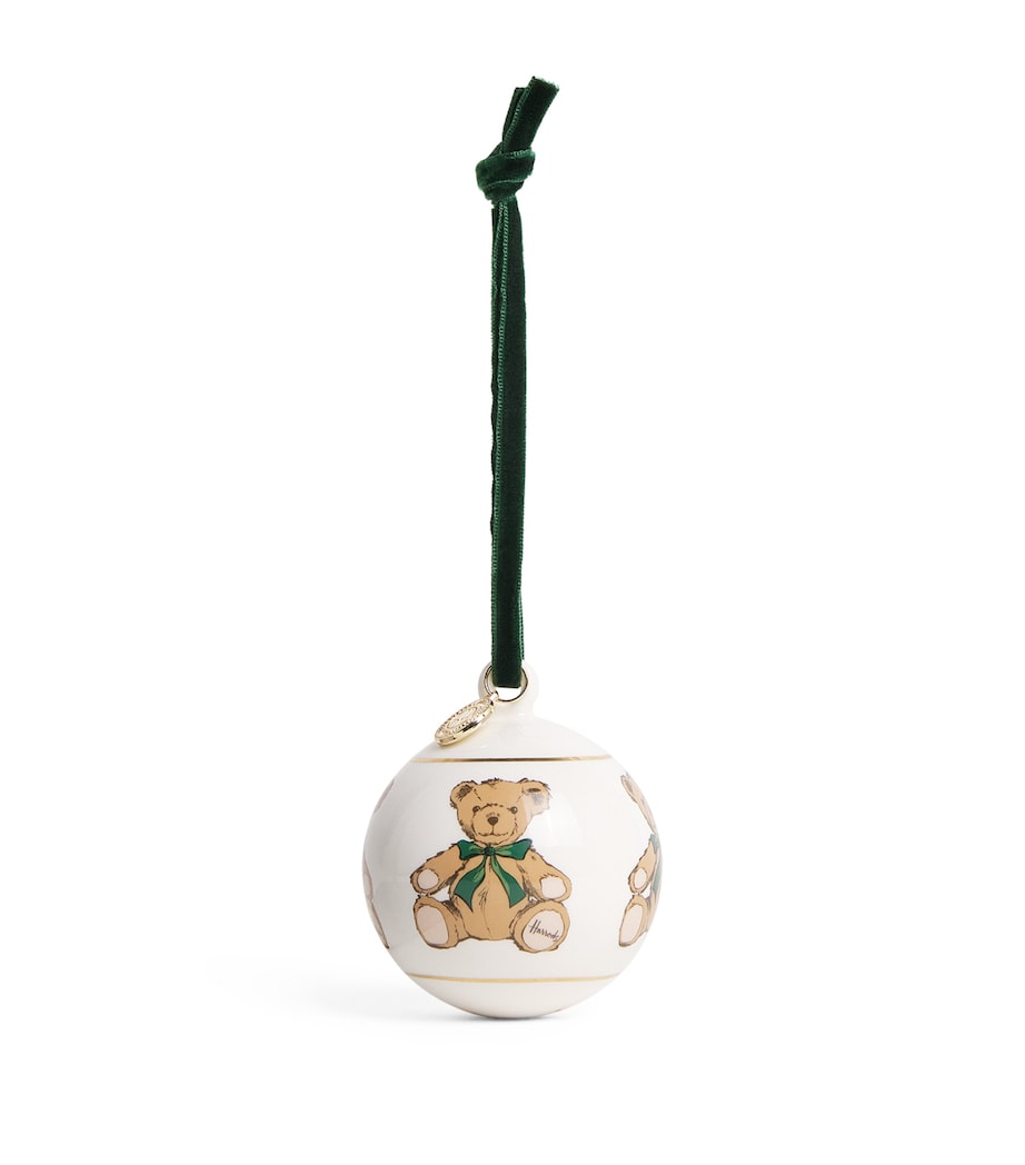 Harrods Fine China Henry Bear Bauble Green Image 1