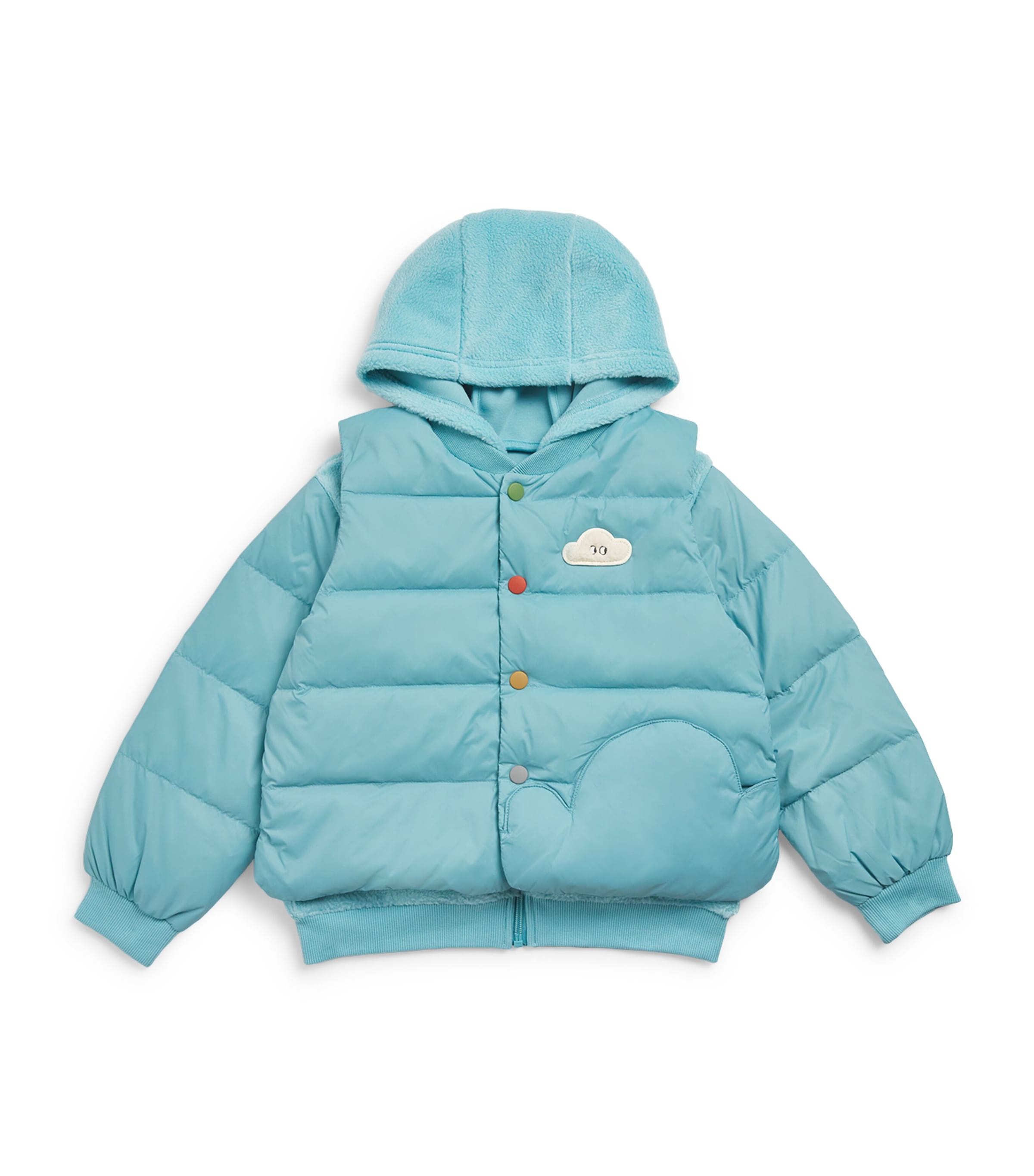 Shop Petite Revery Fleece Padded Hybrid Jacket In Blue