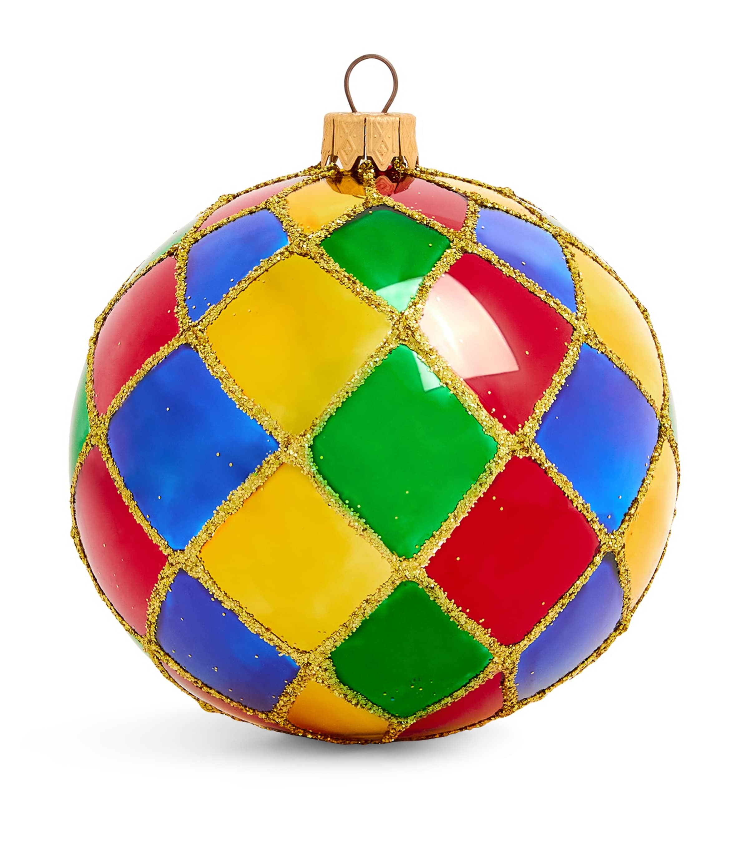 Harrods Glass Diamond Pattern Bauble