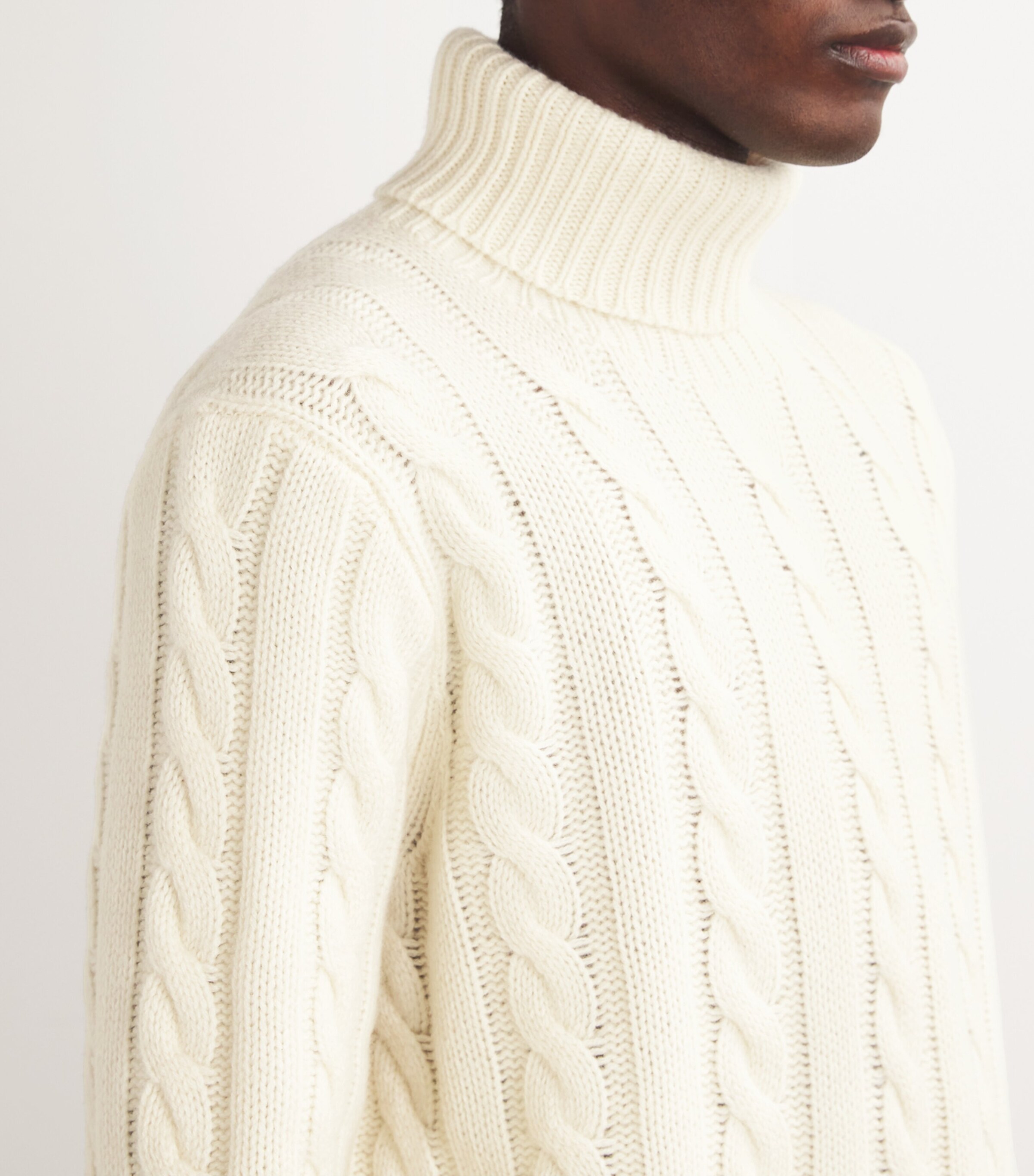 Polo Ralph Lauren Mens Wool-Cashmere Rollneck Sweater Natural Image 6
