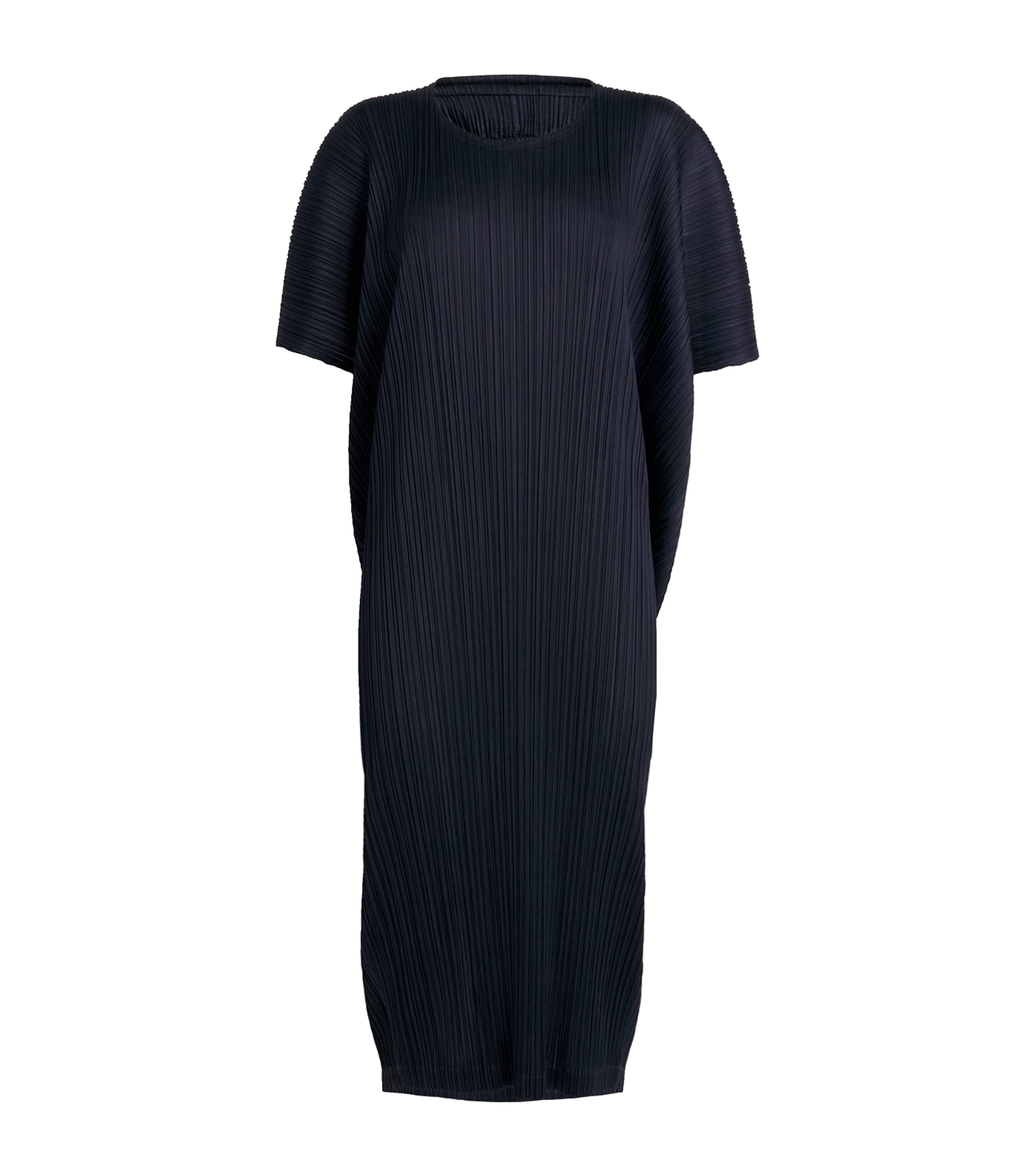 Shop Issey Miyake Pleated Space Rock Midi Dress In Blue