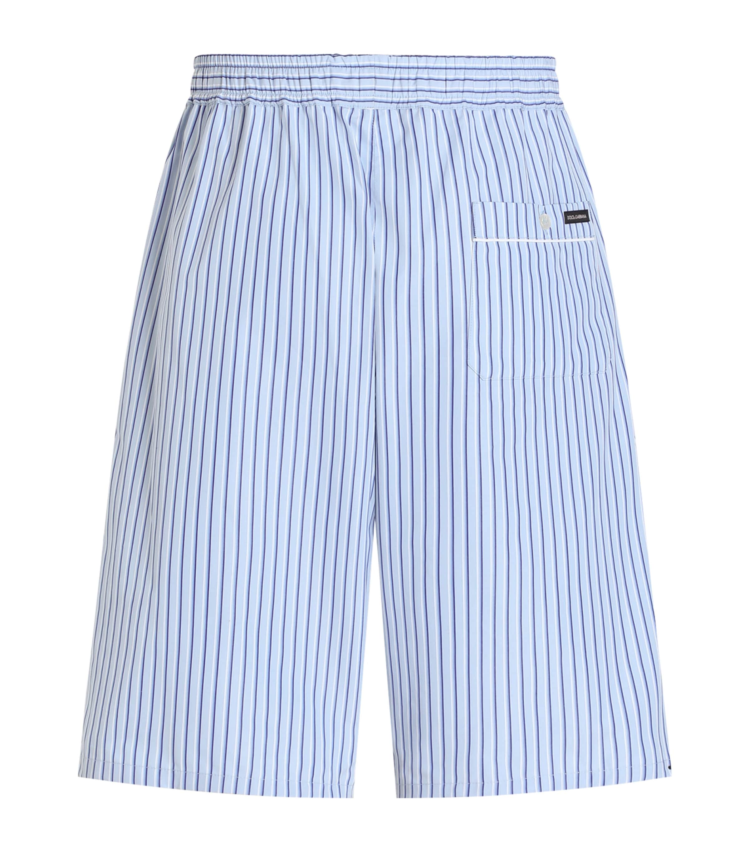 Dolce&Gabbana Mens Cotton-Silk Blend Bermuda Shorts Striped Image 2