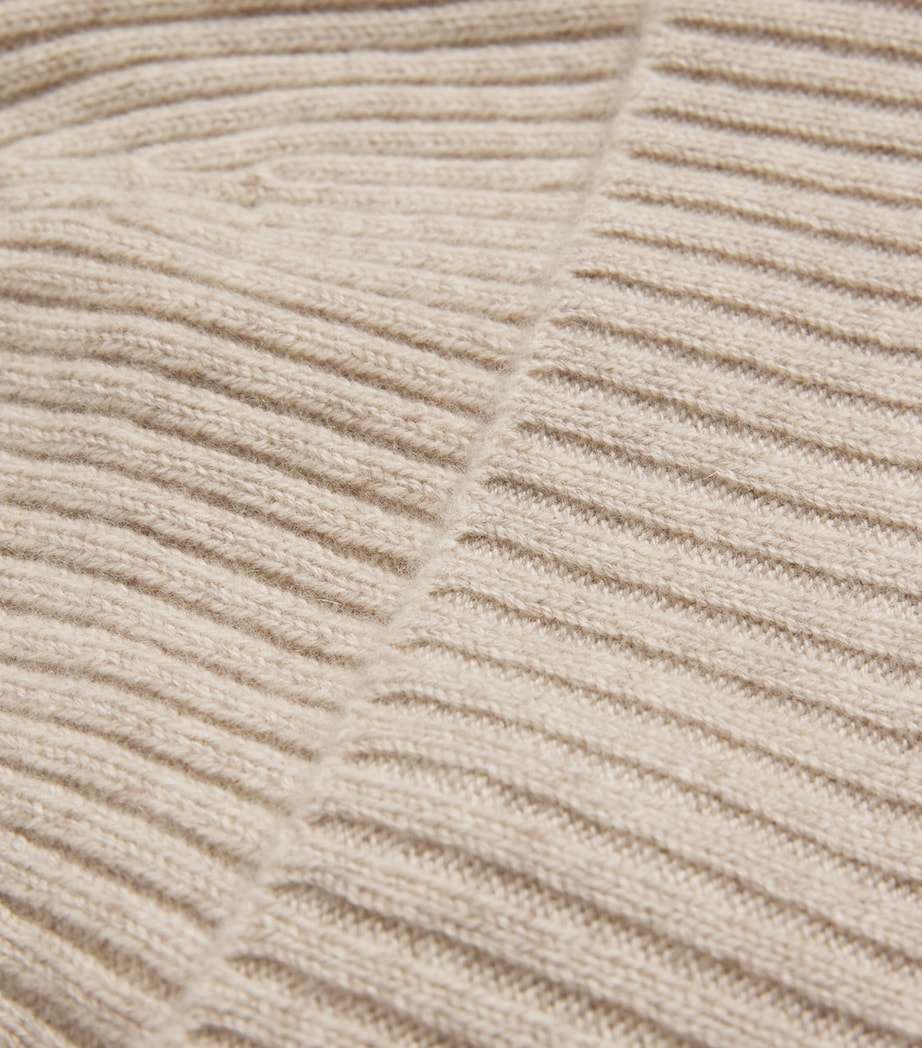 Harrods Cashmere Ribbed Beanie Seashell Image 3