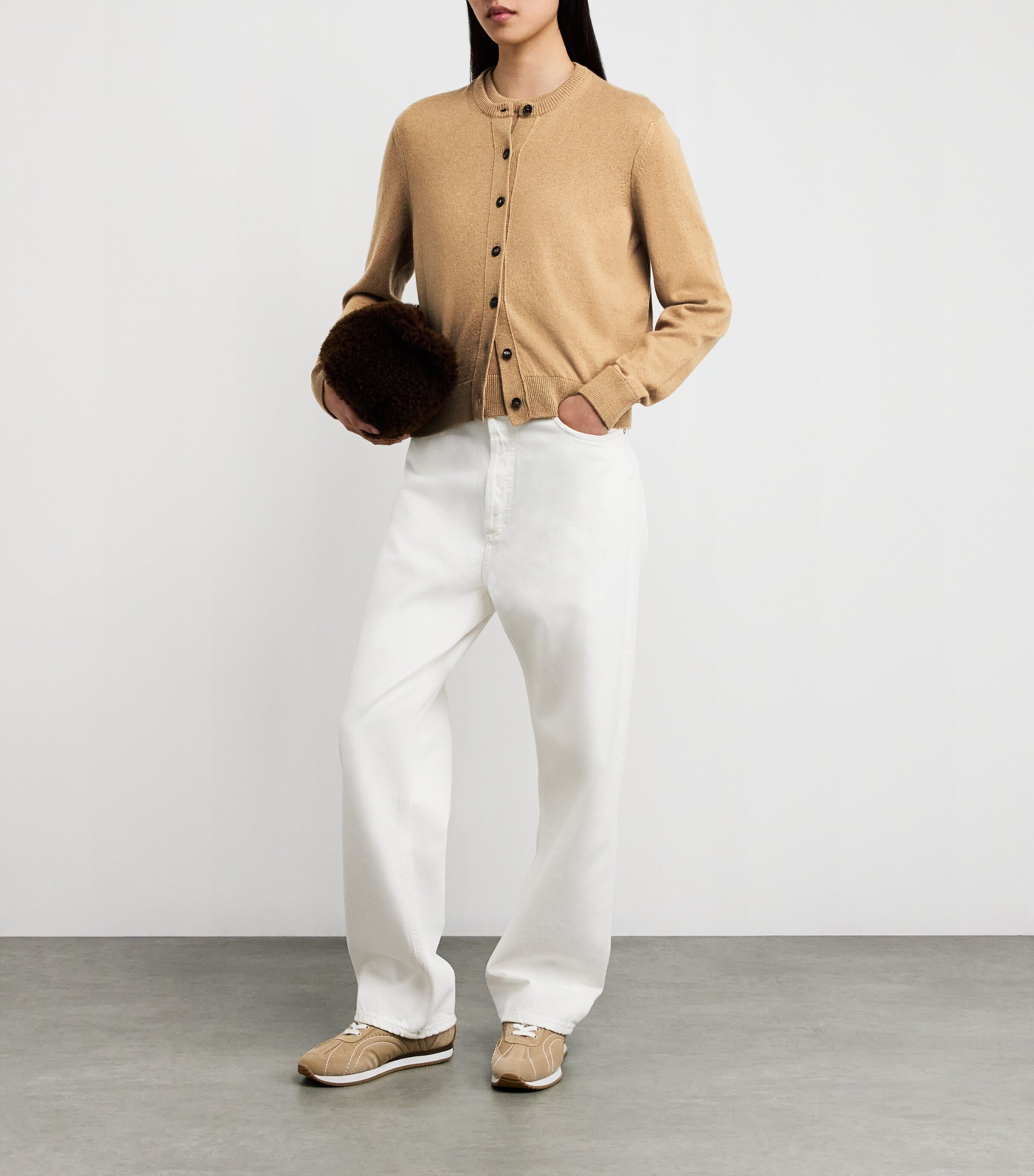 Cashmere Classic Cardigan HB4404 CAMEL Image 2