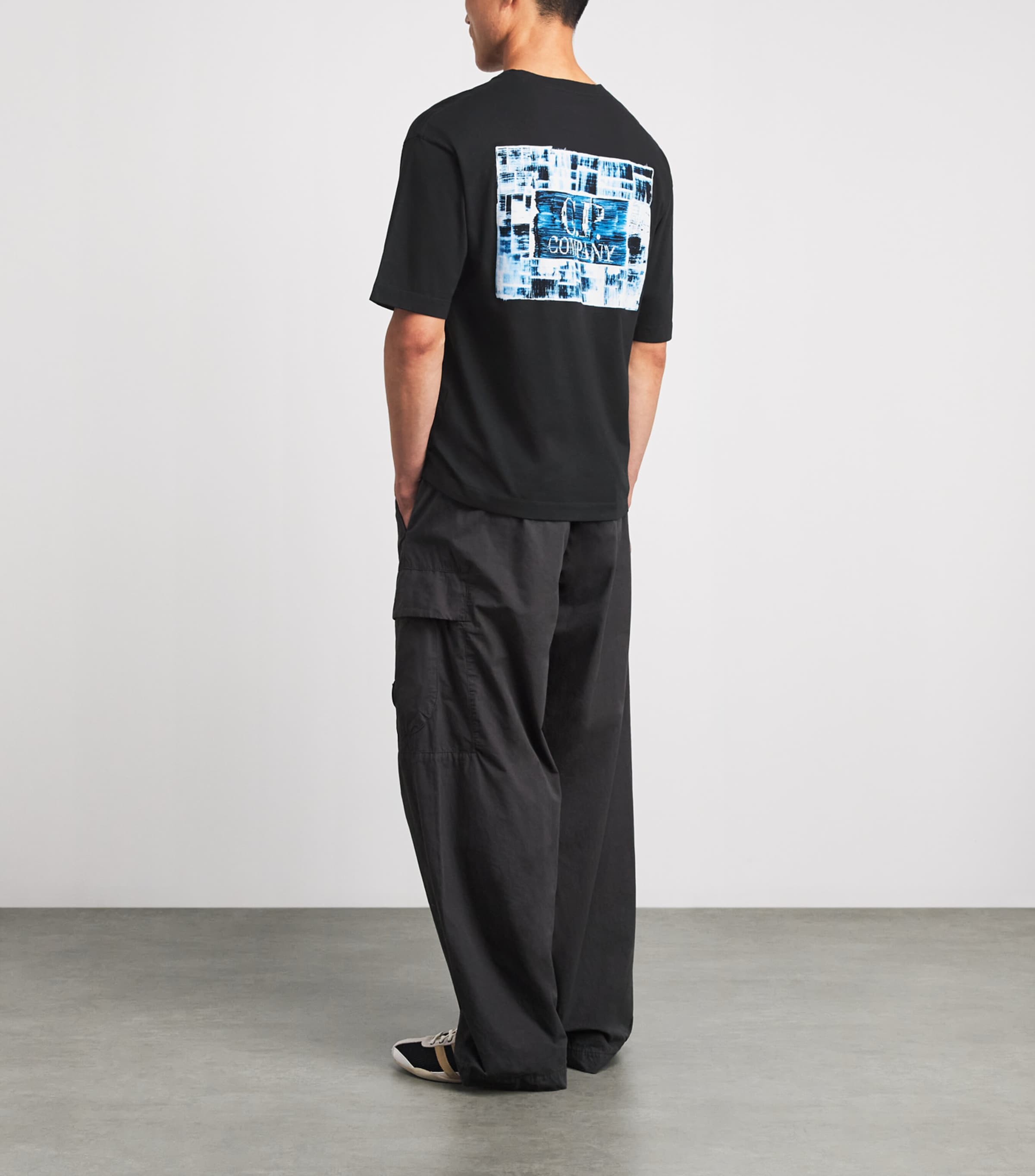 C.P. Company Mens Cotton Logo T-Shirt Black Image 2