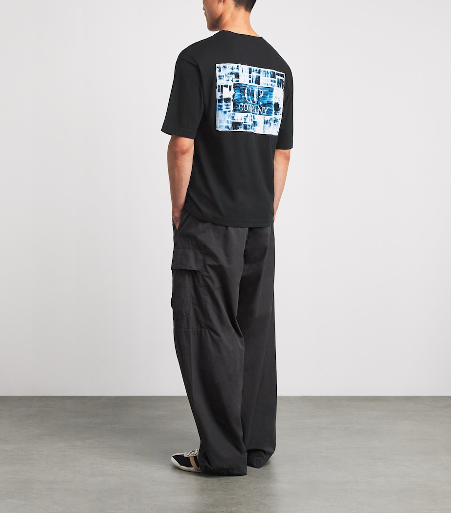 C.P. Company Mens Cotton Logo T-Shirt Black Image 2