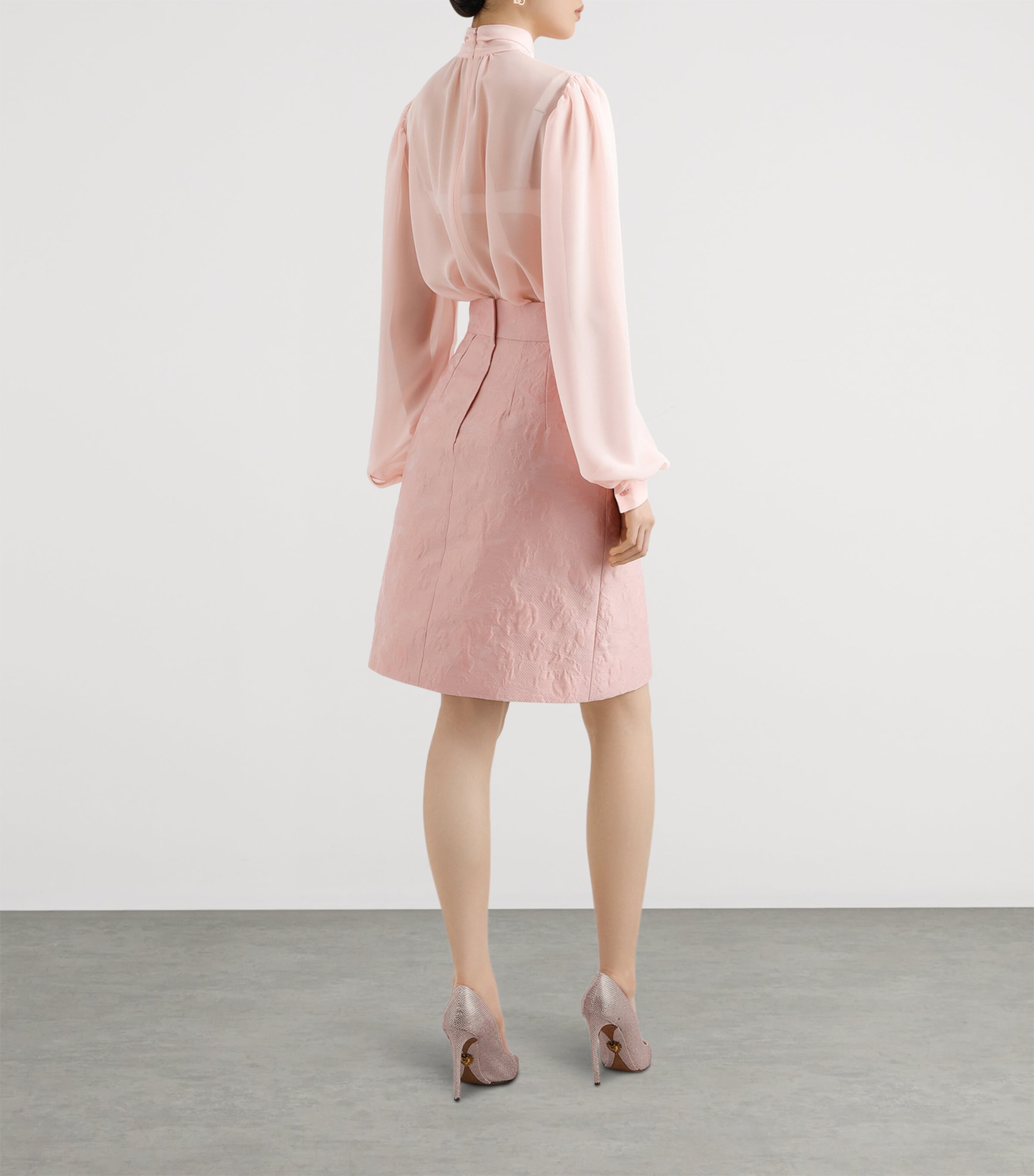 Silk Georgette Bow-Detail Blouse F3721-VERY LIGHT POW Image 3