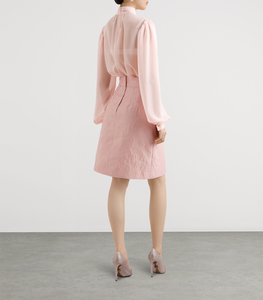 Silk Georgette Bow-Detail Blouse F3721-VERY LIGHT POW Image 3