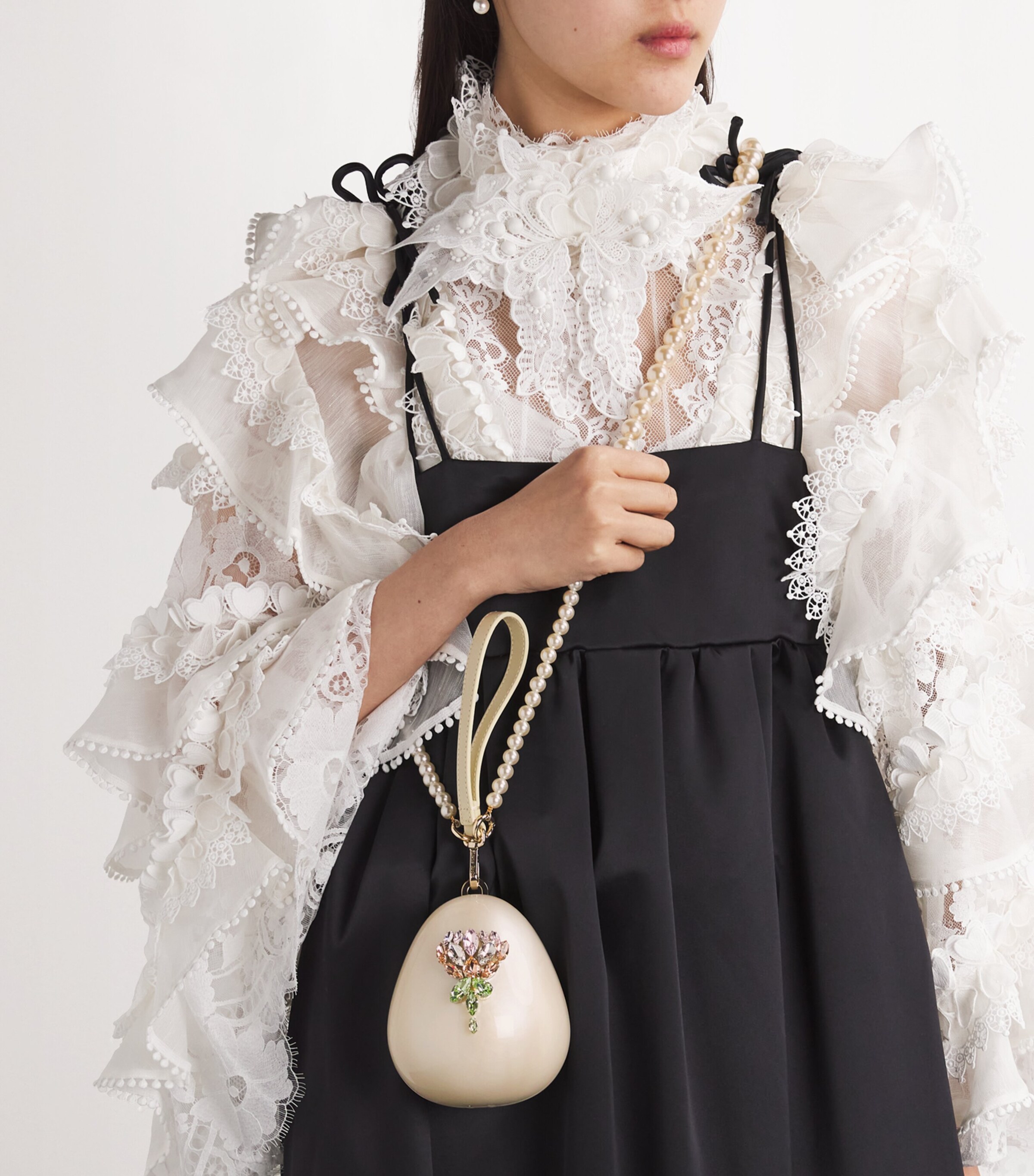 Simone Rocha Micro Crystal-Embellished Egg Clutch Bag