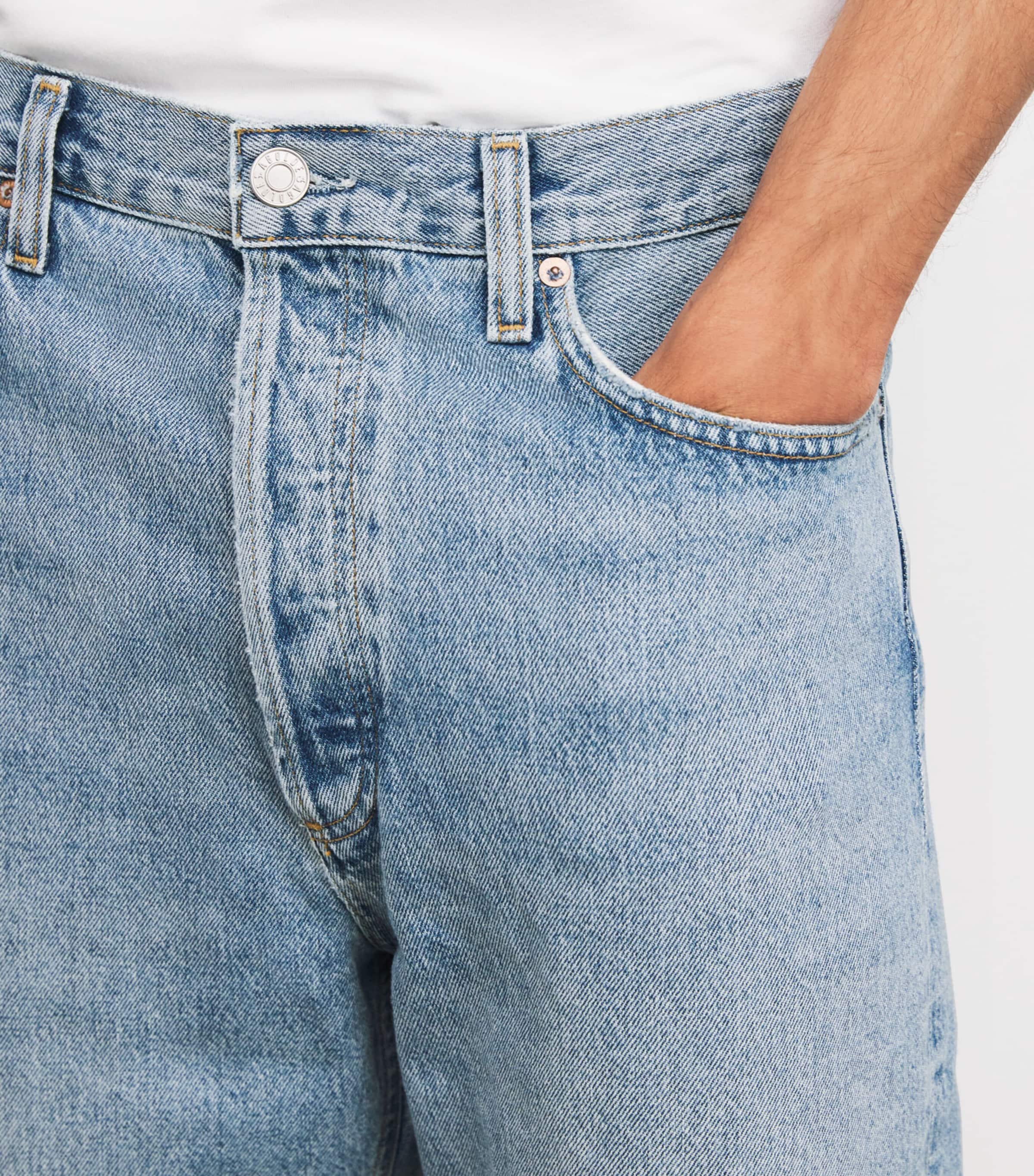 AGOLDE Mens 90's Straight Jeans Force (vint Marbled) Image 6