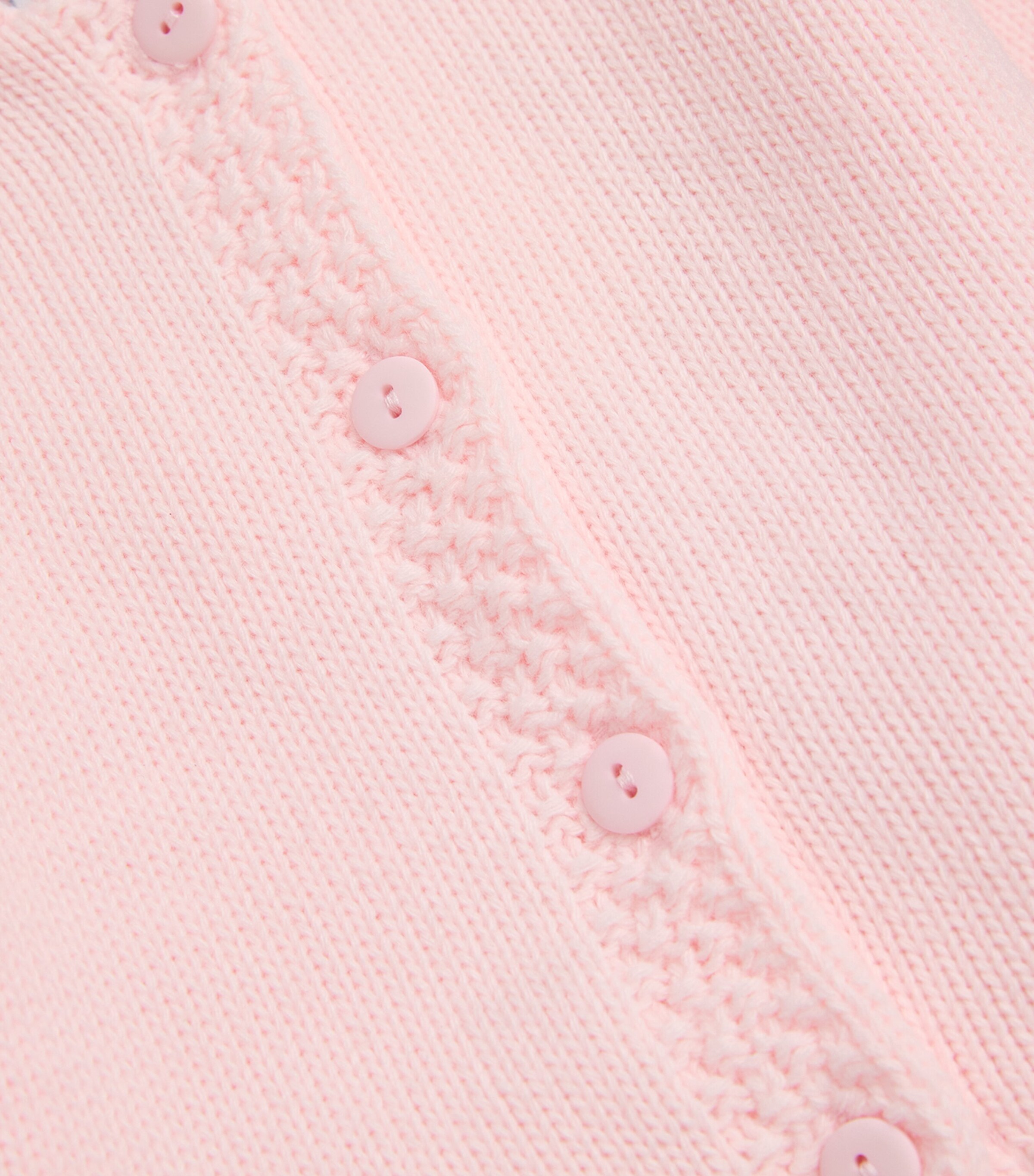 PAINT MY DREAMS Embroidered Smile Cardigan (0-12 Months) Pastel Pink Image 3