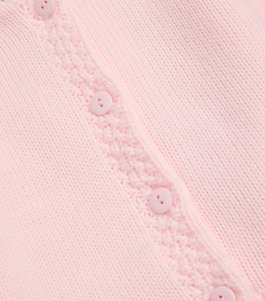 PAINT MY DREAMS Embroidered Smile Cardigan (0-12 Months) Pastel Pink Image 3