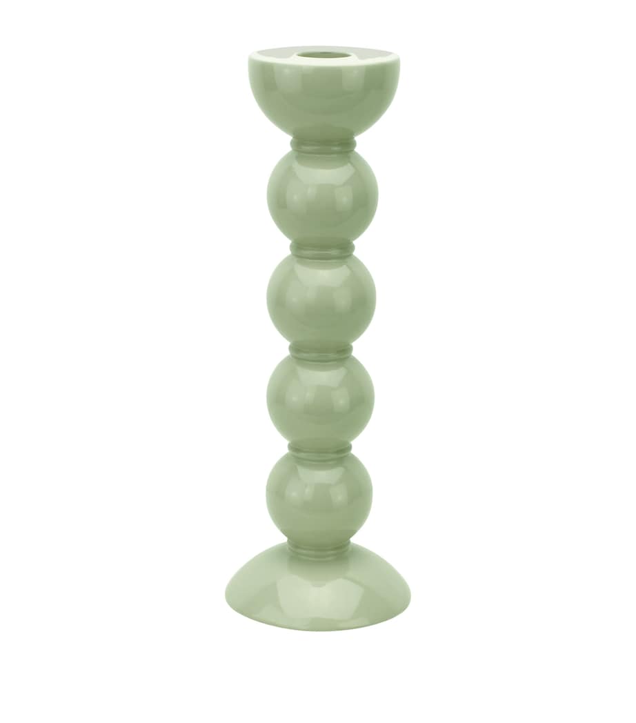 Addison Ross Tall Bobbin Candlestick Holder (24cm) Green Image 1