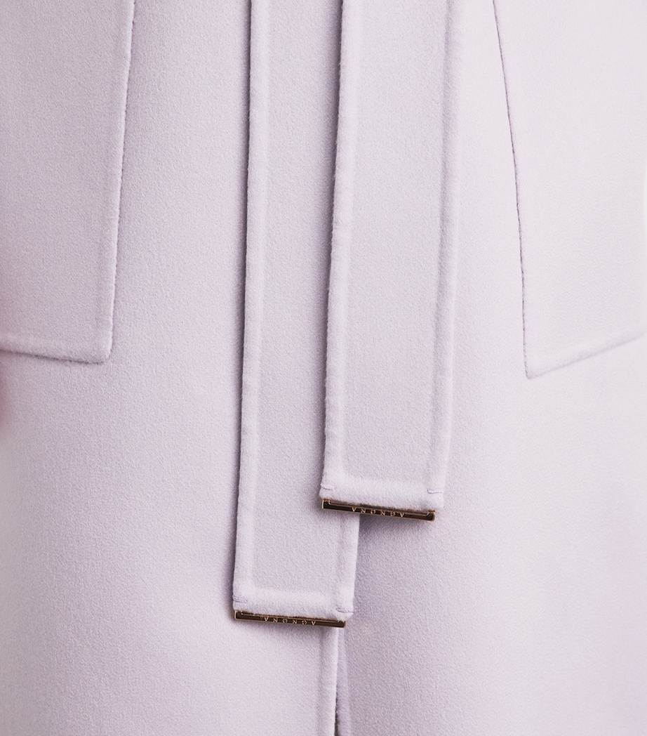 Agnona Womens Cashmere Belted Coat Lilac Mauve Image 3