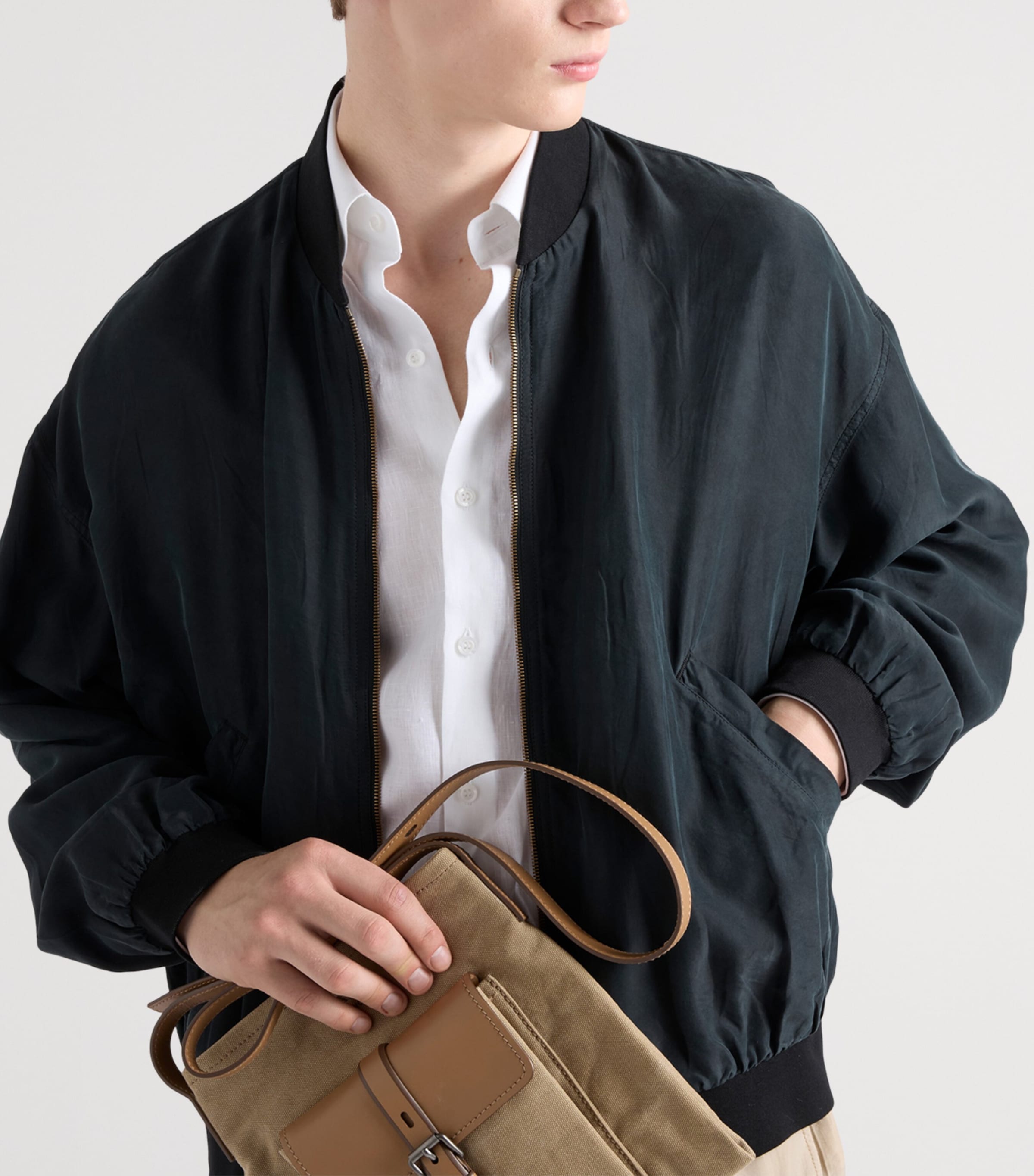 Prada Mens Linen Shirt White Image 3