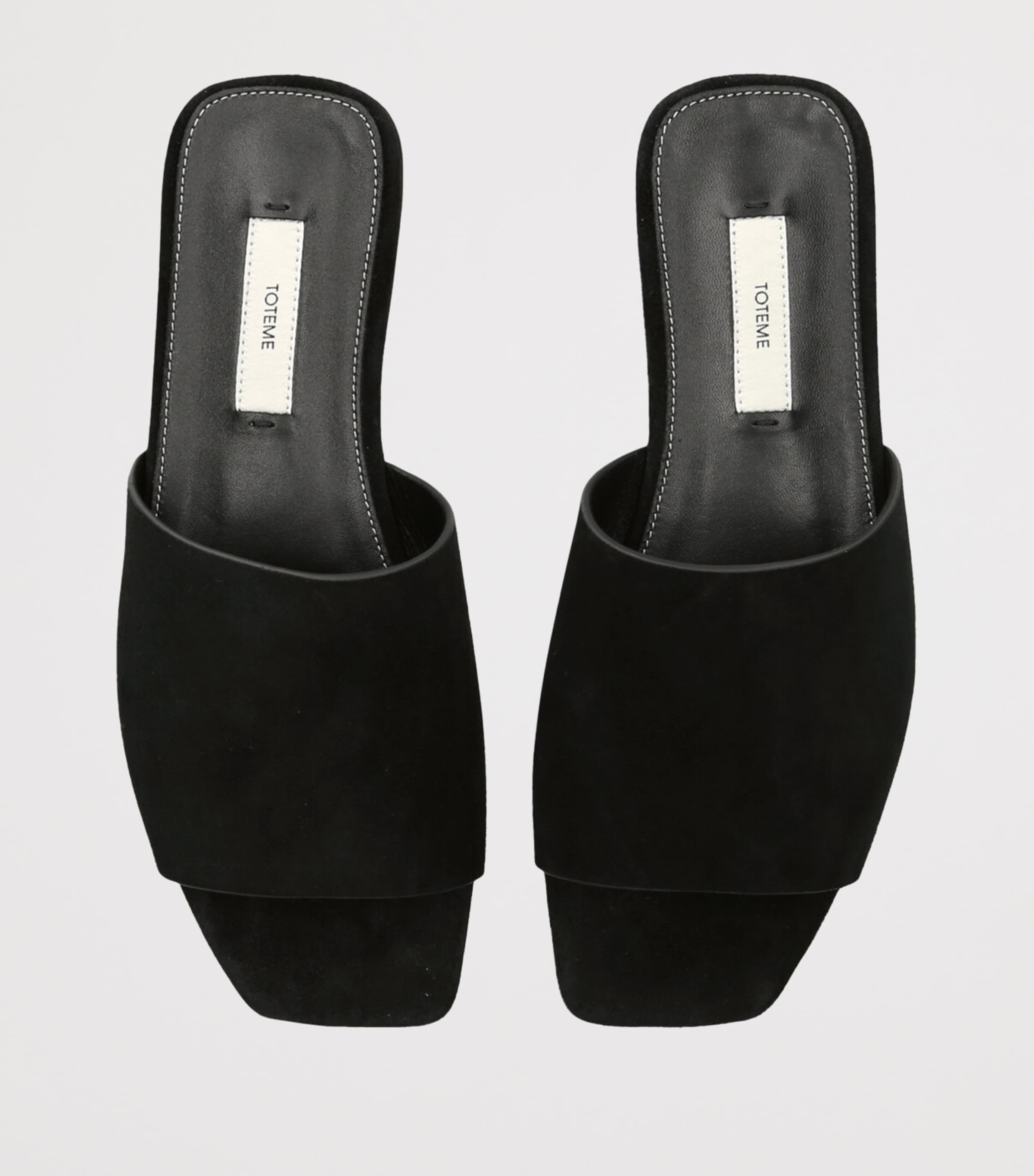 Leather Bandeau Slides BLACK Image 4