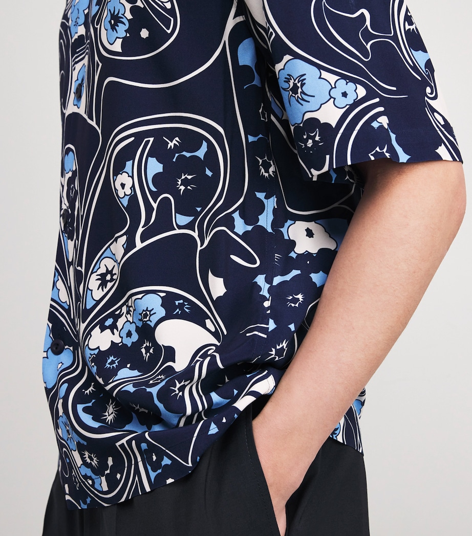 Short-Sleeve Floral Shirt NAVY BLUE Image 6
