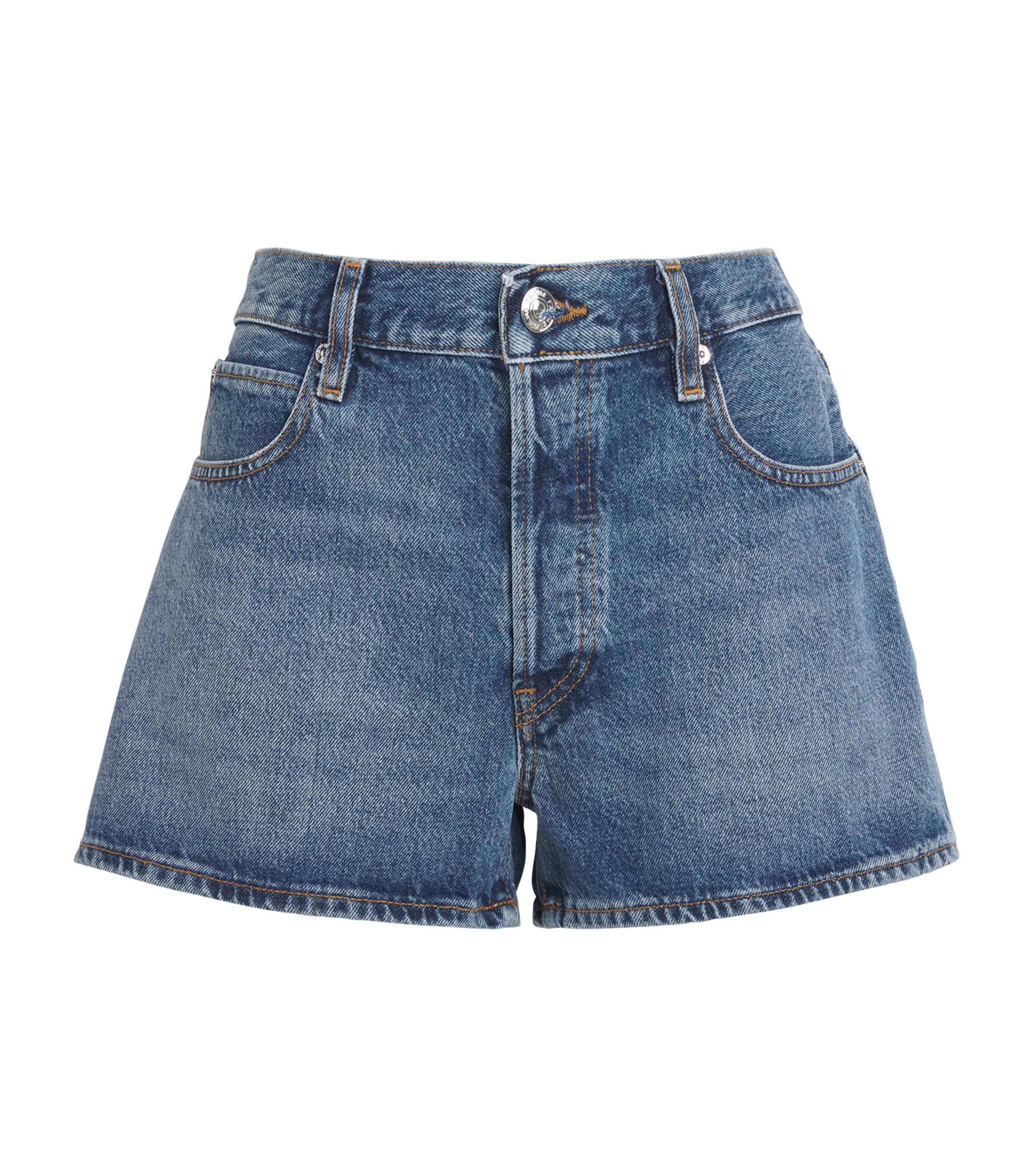 Frame The Timeless Denim Shorts In Blue