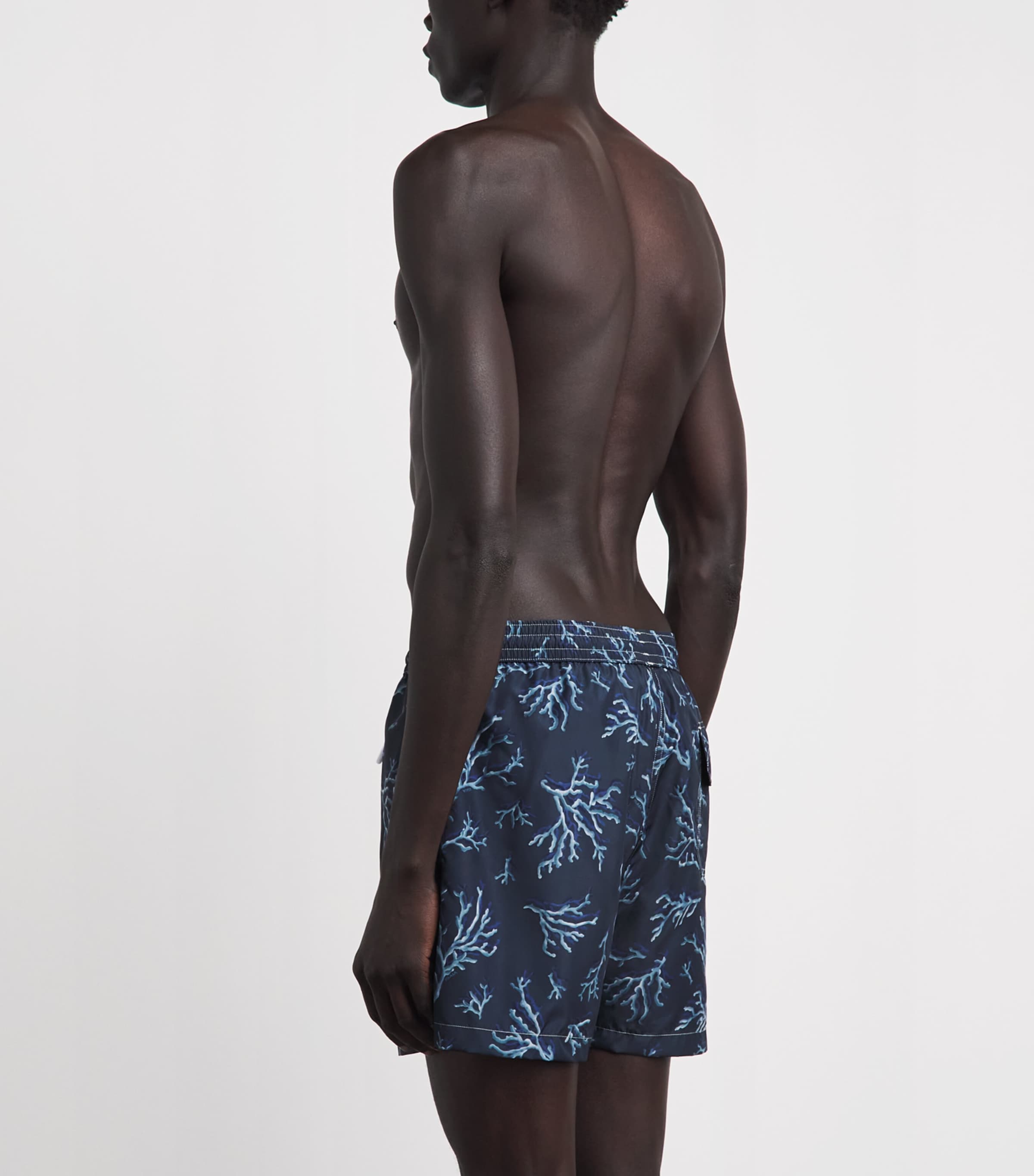 Isaia Mens Coral Print Swim Shorts Image 5