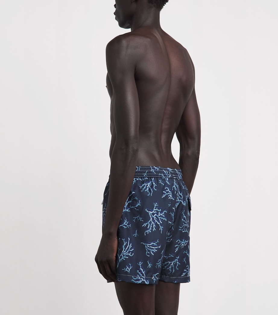 Isaia Mens Coral Print Swim Shorts Image 5