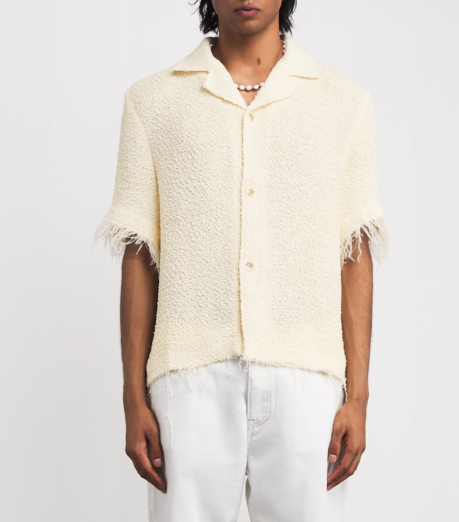Distressed Bouclé Short-Sleeve Fausto Shirt PEARL BOUCLE Image 3