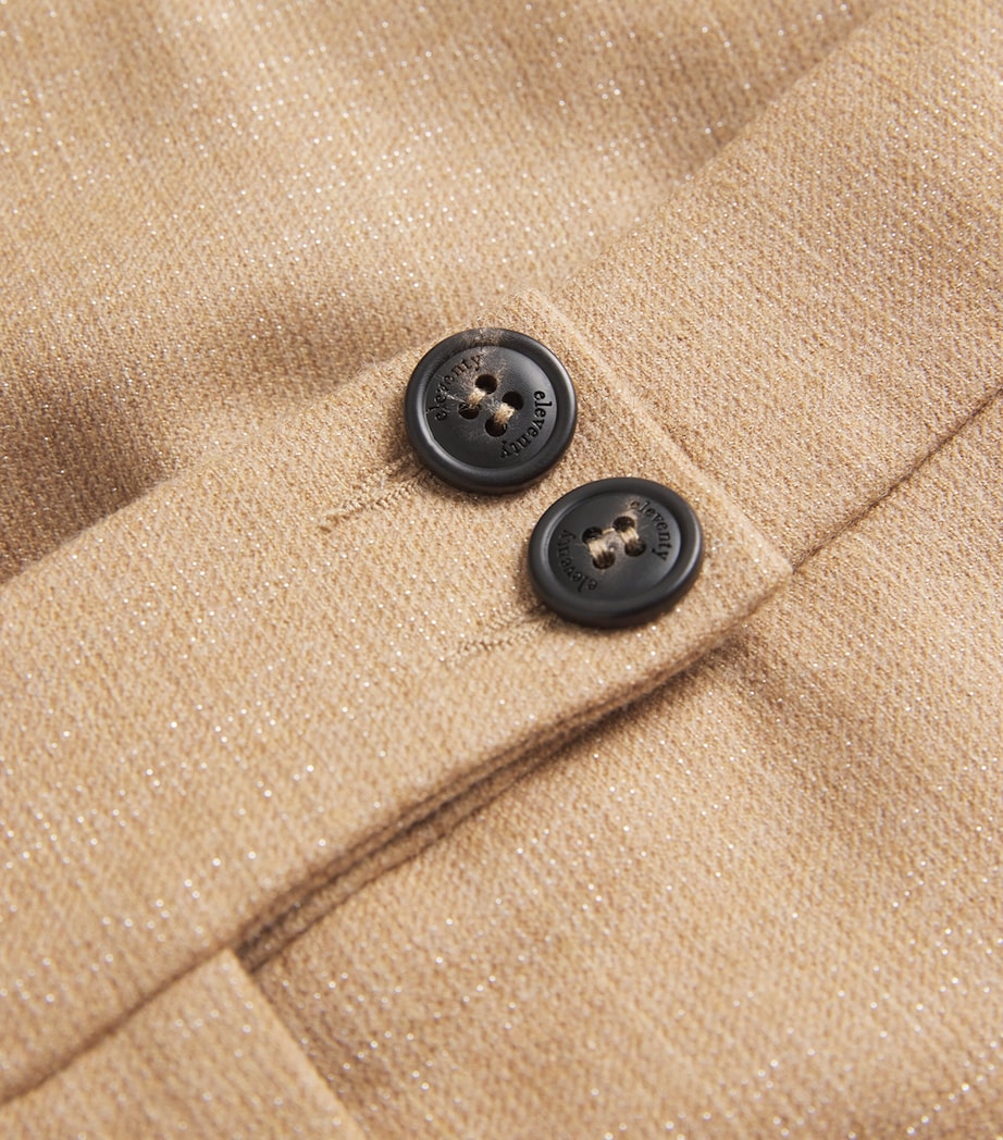 Wool-Blend Metallic Pleated Trousers  SABBIA Image 5