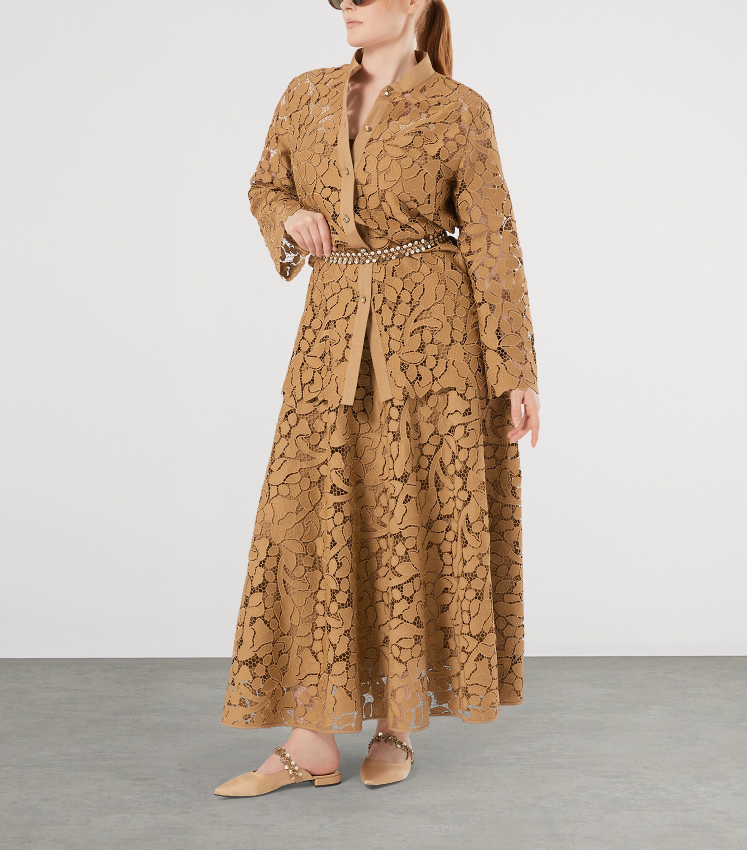 Marina Rinaldi Beige Lace Maxi Skirt | Harrods AU