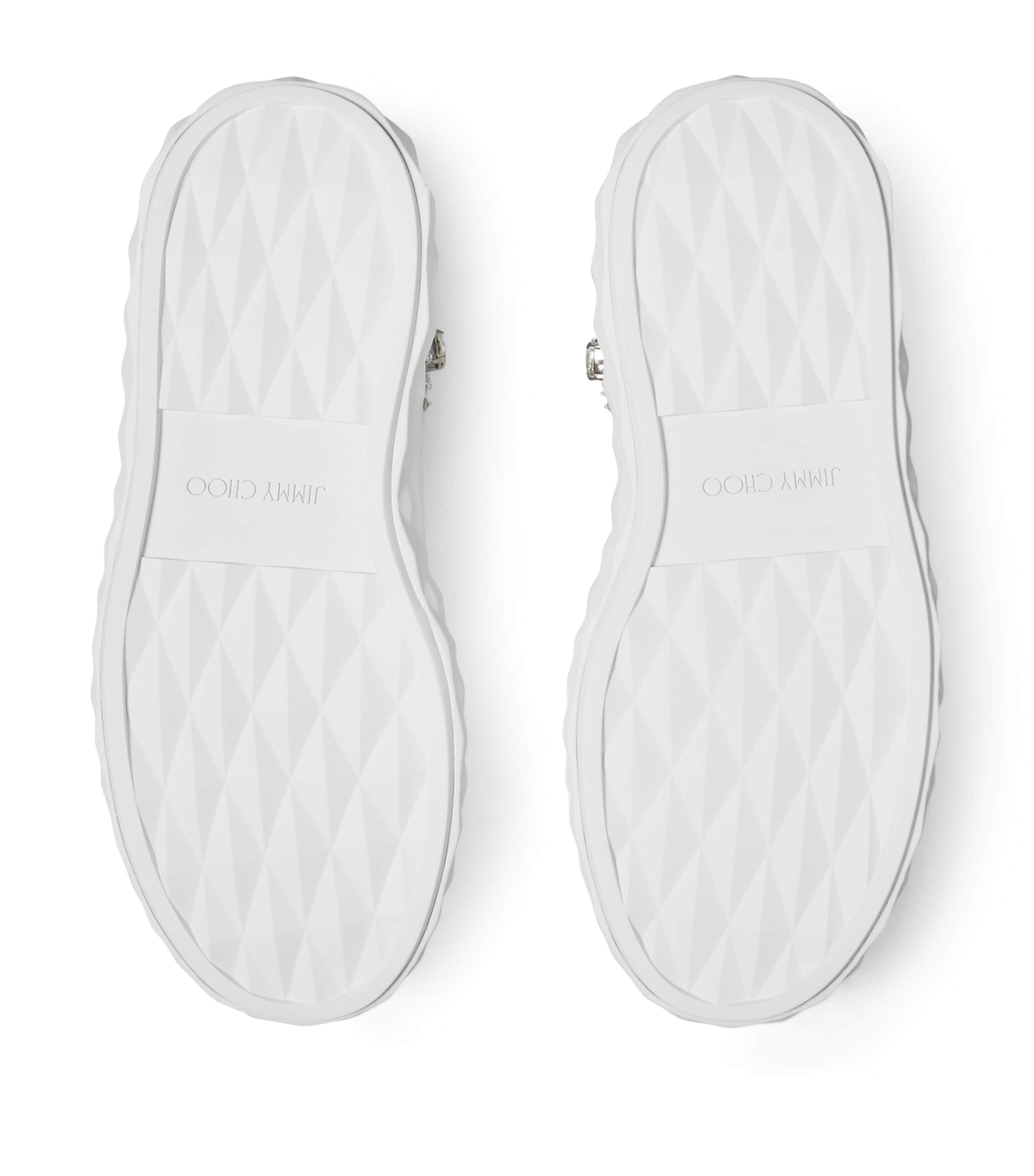 Diamond Light Maxi Leather Sneakers X WHITE/SILVER Image 4