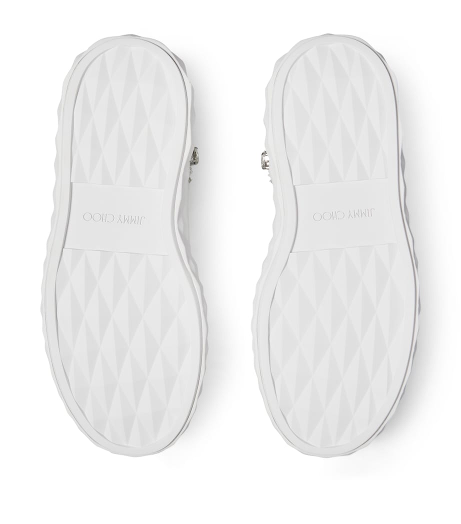 Diamond Light Maxi Leather Sneakers X WHITE/SILVER Image 4