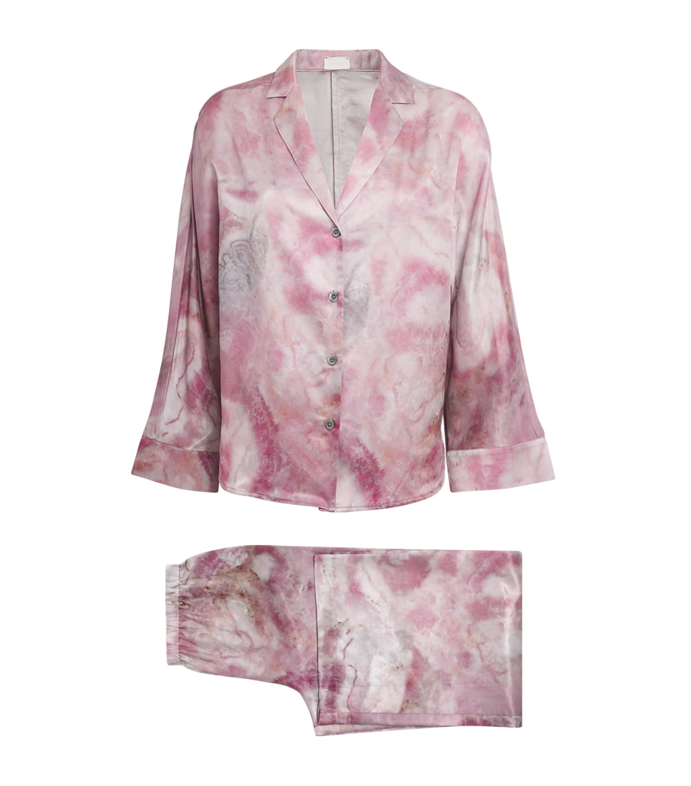 Zimmerli Cotton-silk Marble Pyjama Set In Pink