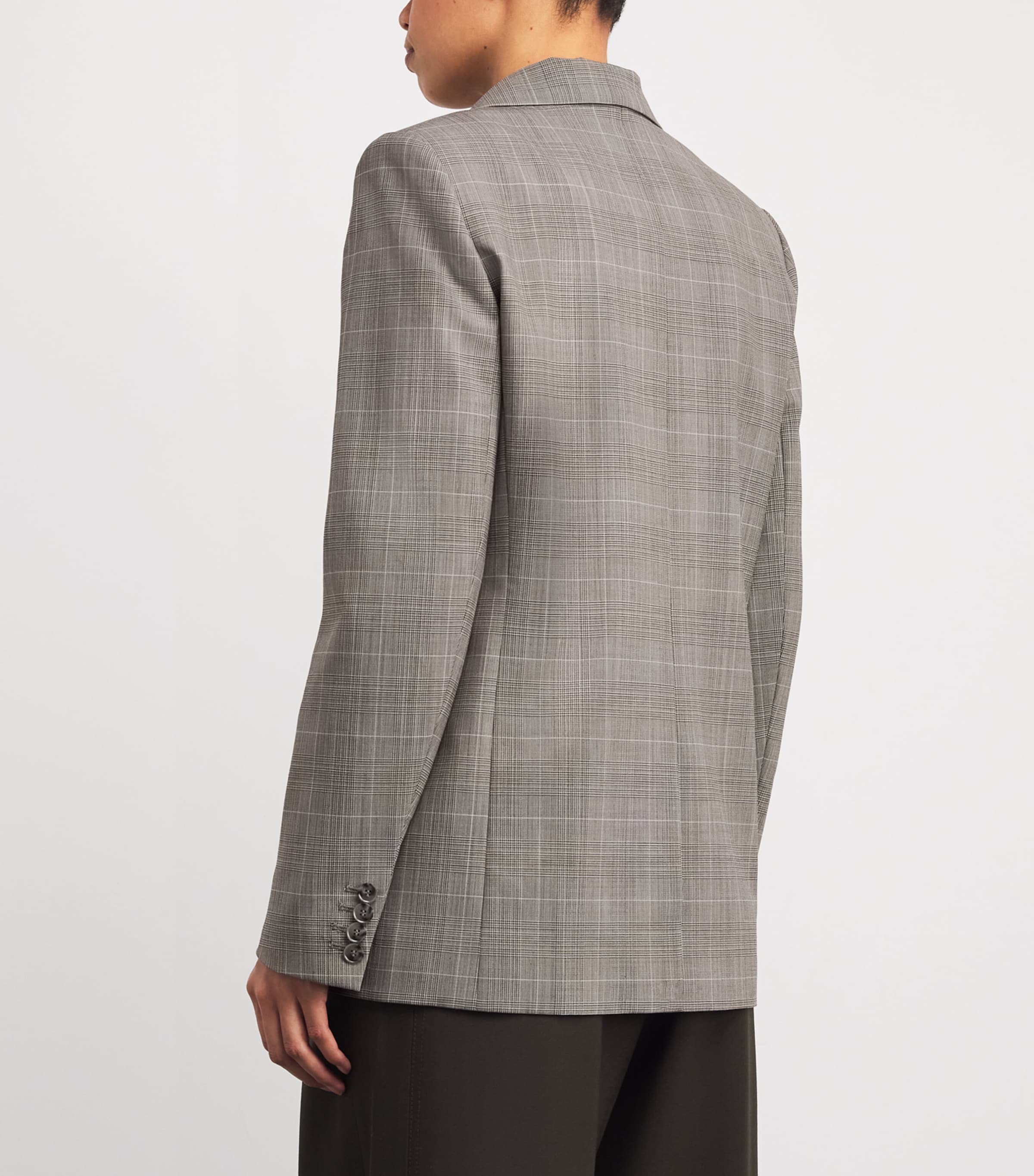 Wool-Blend Check Blazer GREY Image 4