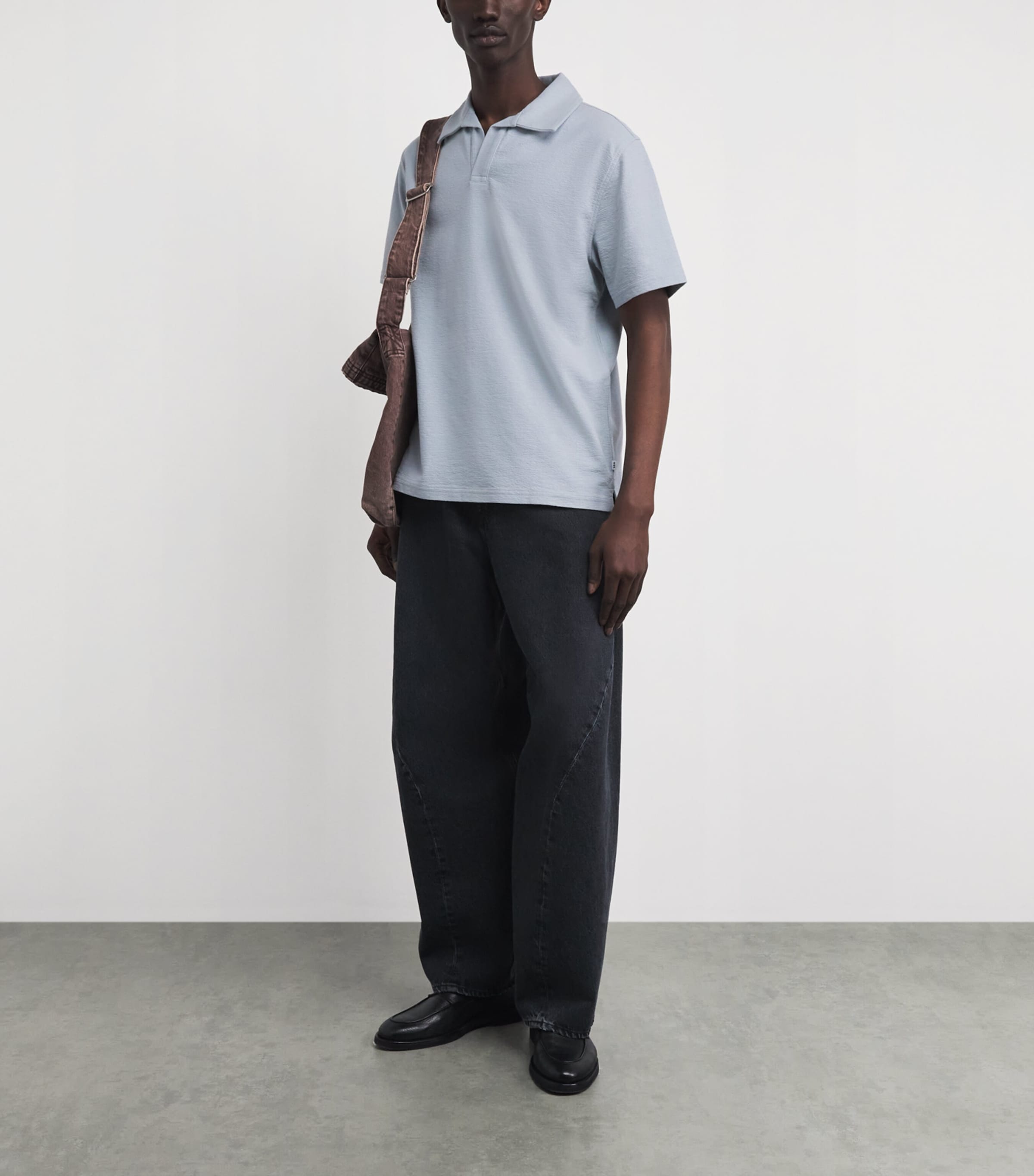 Wax London Mens Organic Cotton Atwood Polo Shirt Blue Image 2