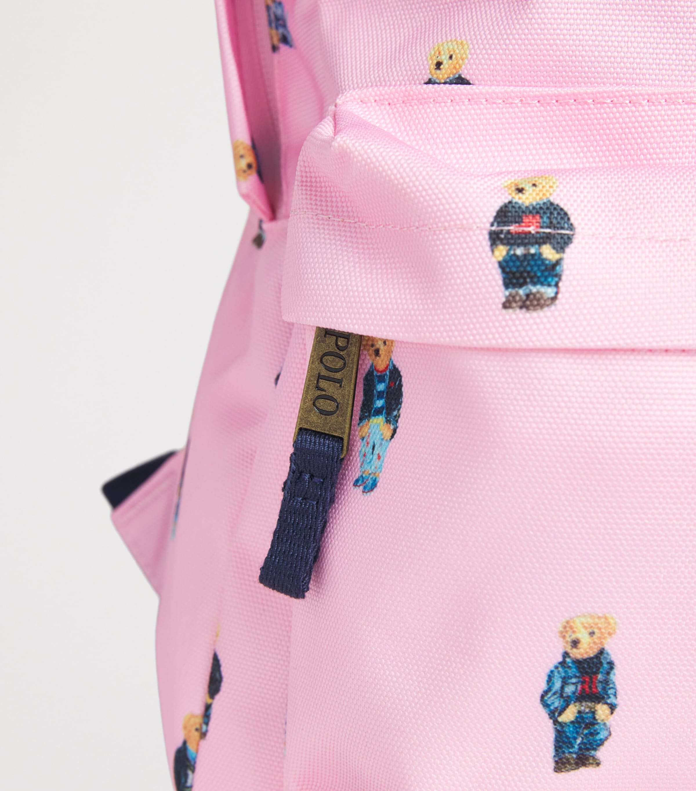 Ralph Lauren Kids Embroidered Polo Bear Backpack Carmel Pink Image 3