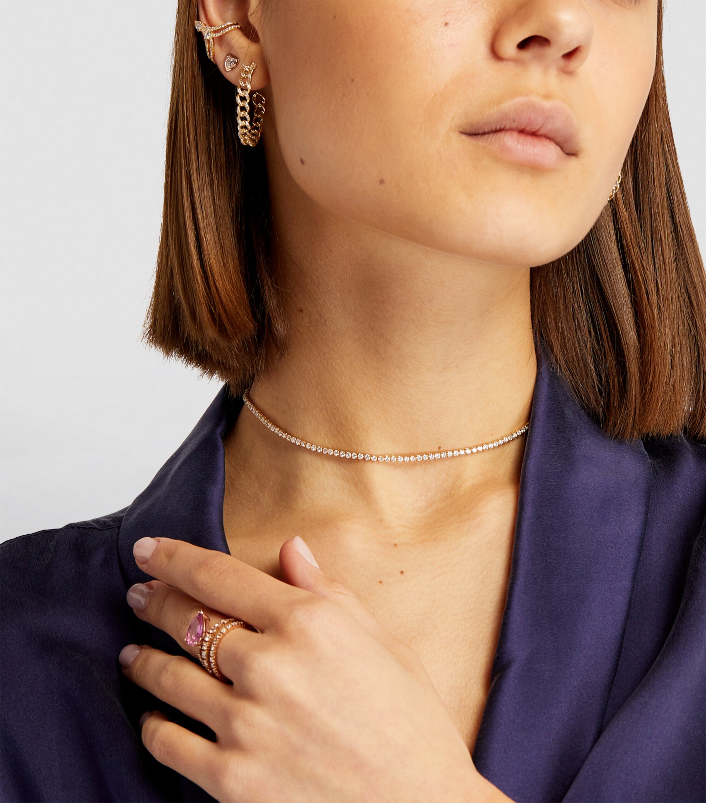 SHAY Yellow Gold and Diamond Single Thread Necklace Yellow Gold Image 3