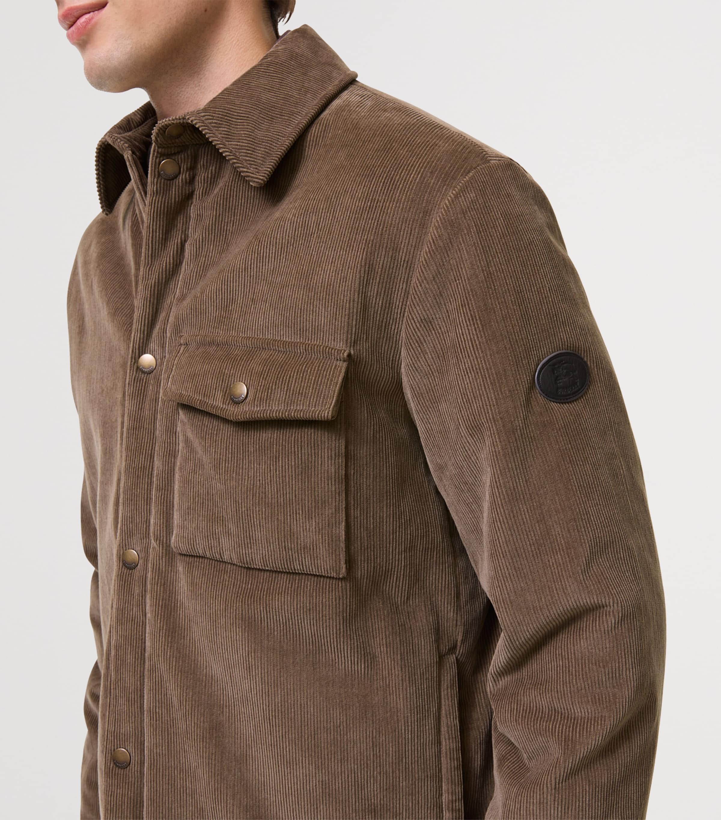 Burberry Mens Corduroy Overshirt Sepia Brown Image 4