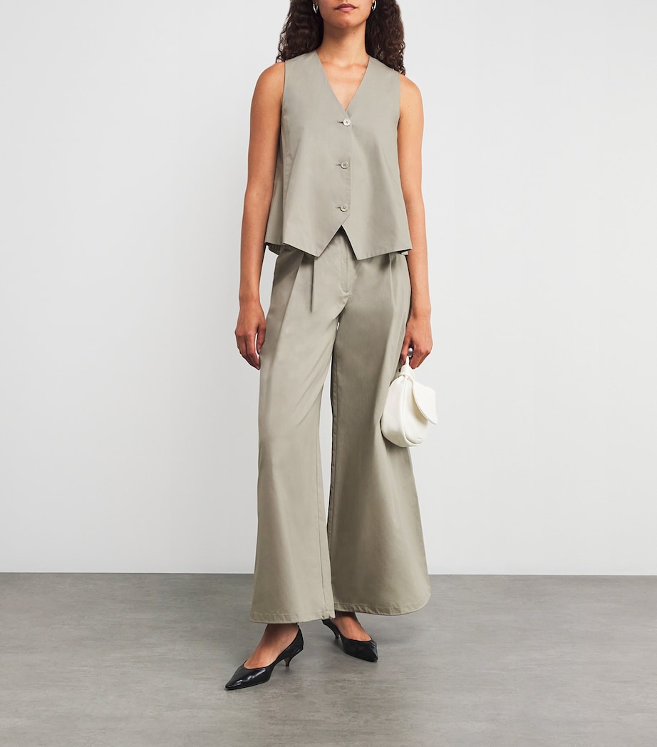 Cotton Woven Waistcoat SAGE Image 2