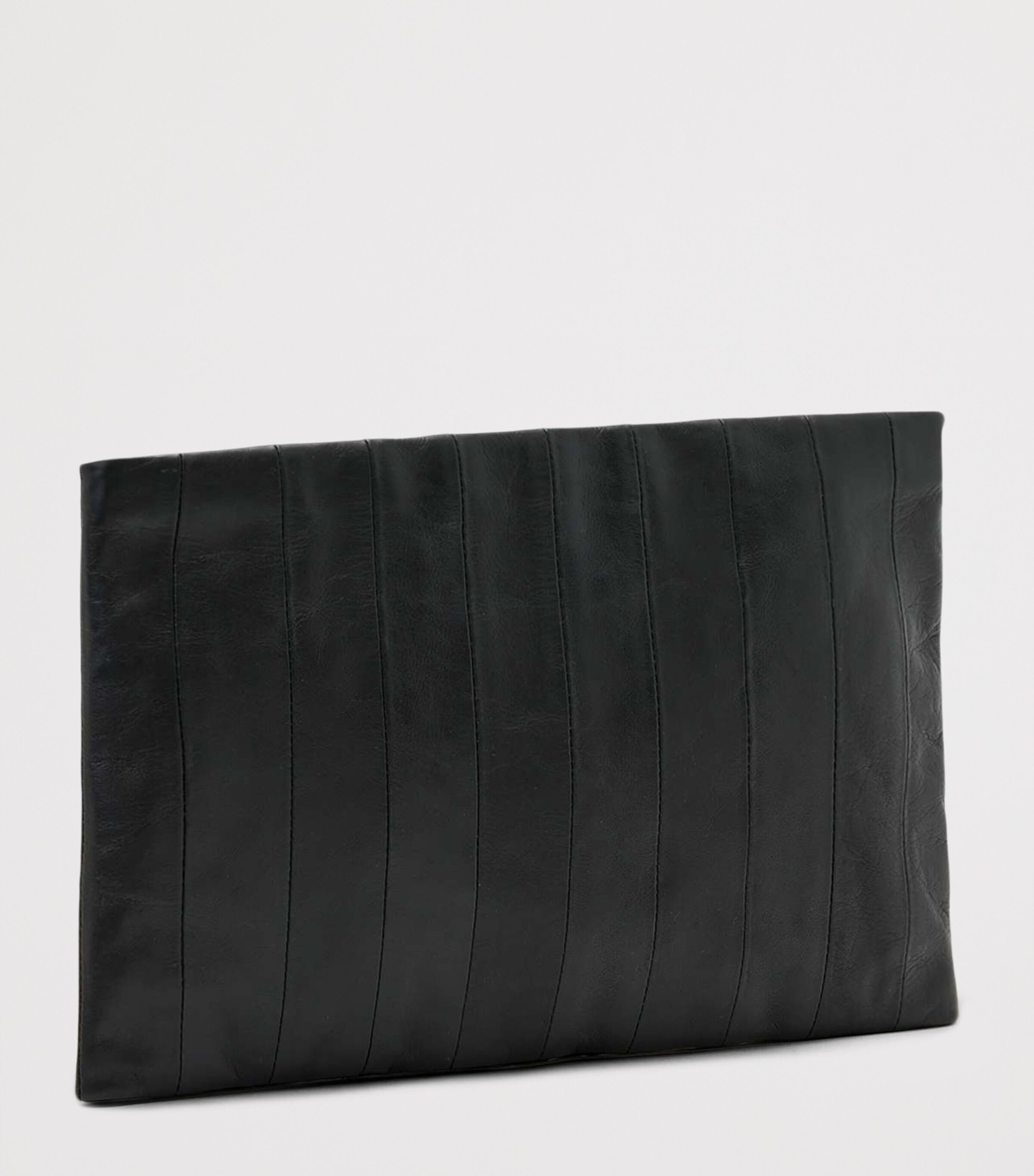 AllSaints Leather Panelled Bettina Clutch Bag Black Image 4