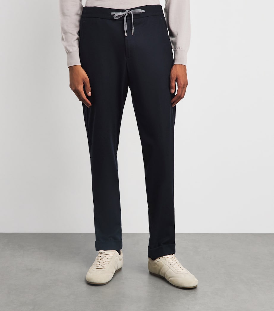 Marco Pescarolo Womens Cashmere Drawstring Trousers Navy Image 4