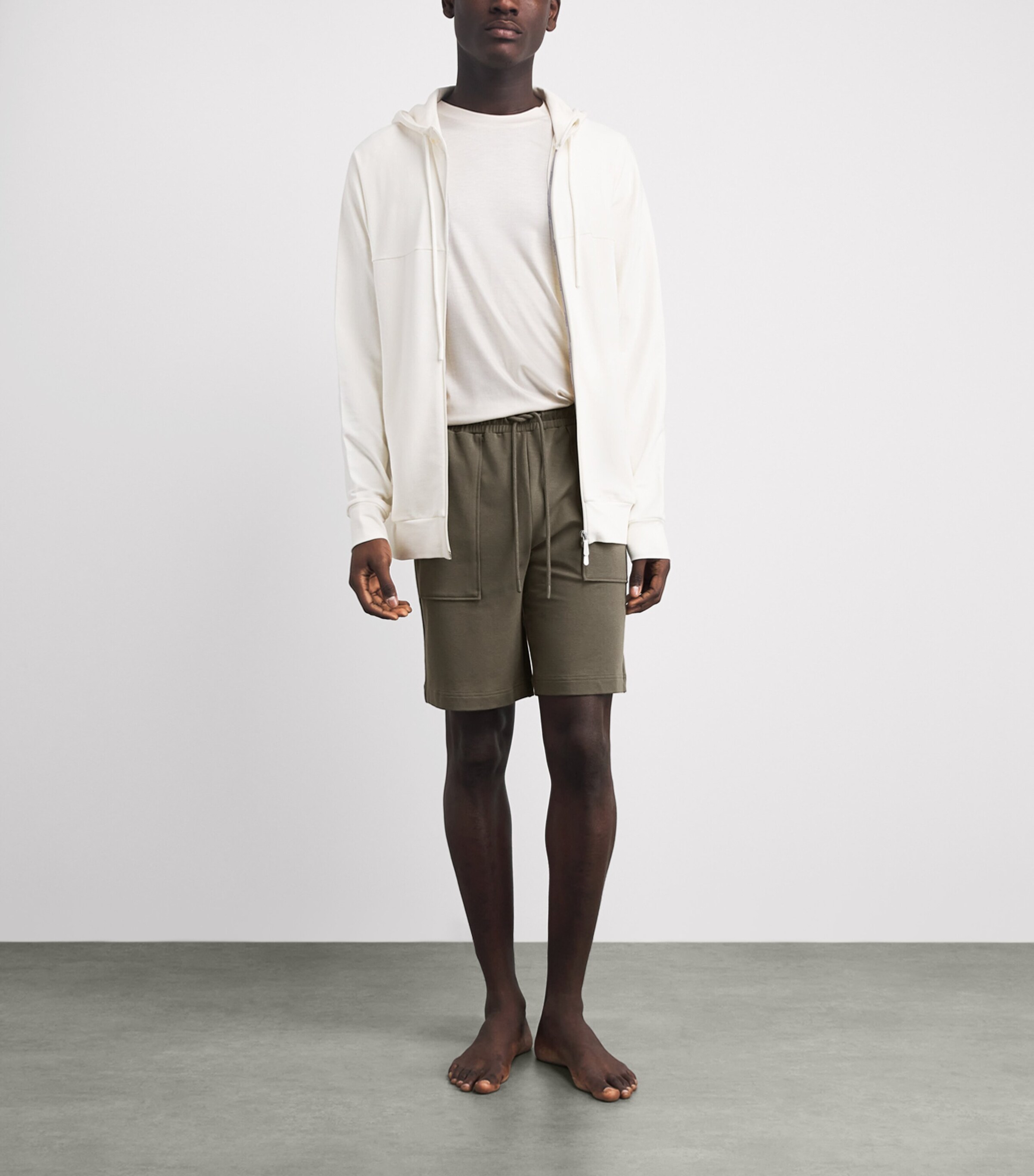 Zimmerli Mens Modal-Cotton Summer Lounge Shorts Walnut Tree Image 2