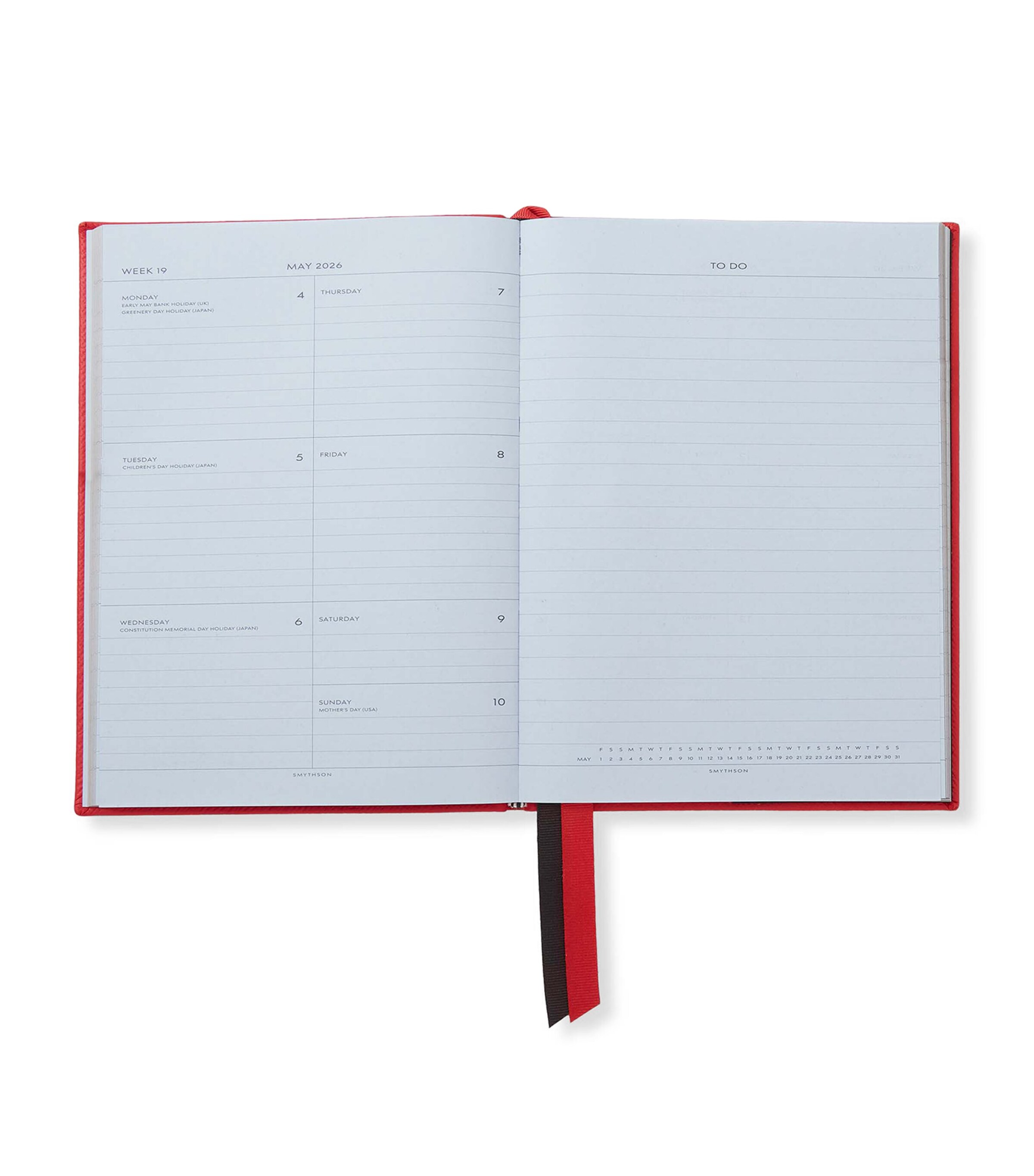 Leather Soho Planner SCARLET RED Image 2
