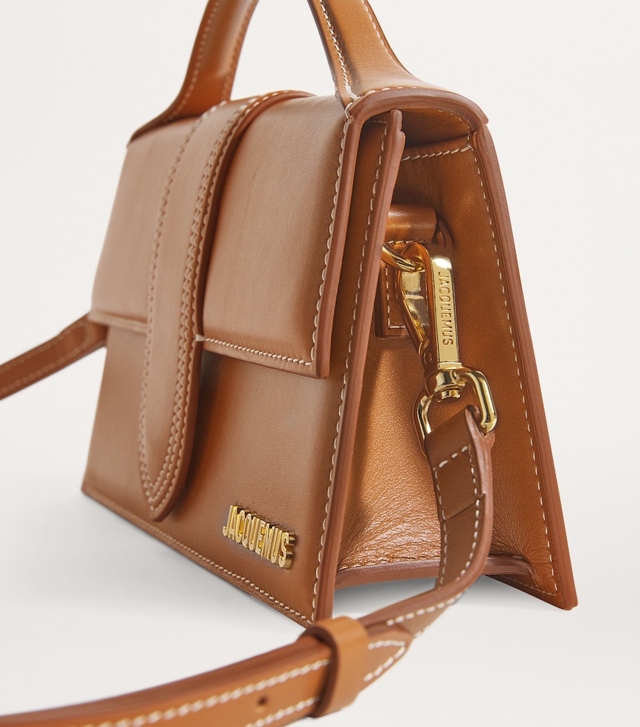 Jacquemus Leather Le Grand Bambino Top-Handle Bag Light Brown Image 8