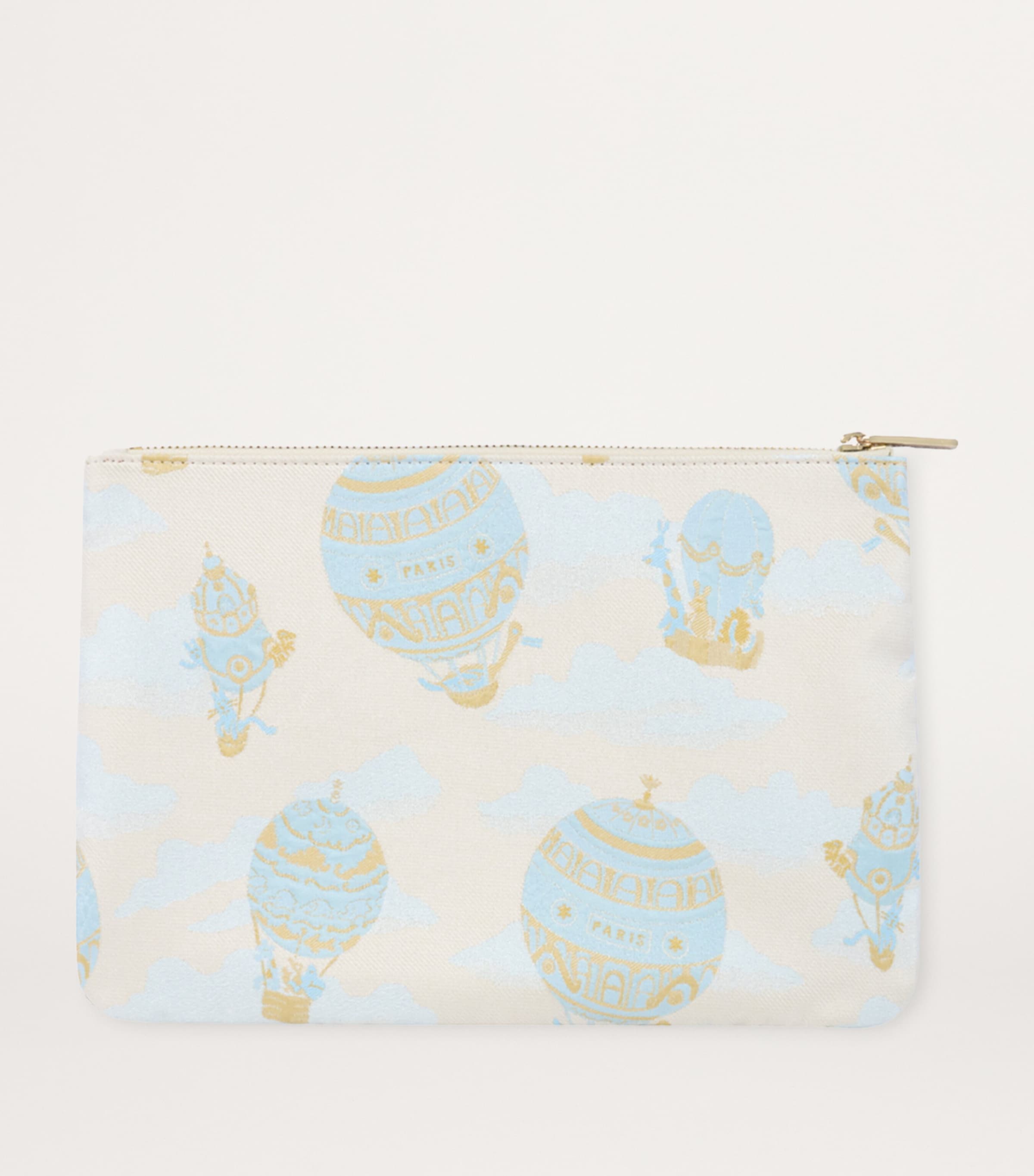 Atelier Choux Jacquard Baby Pouch Blue Hot Air Balloon Image 2