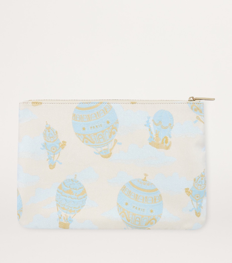 Atelier Choux Jacquard Baby Pouch Blue Hot Air Balloon Image 2