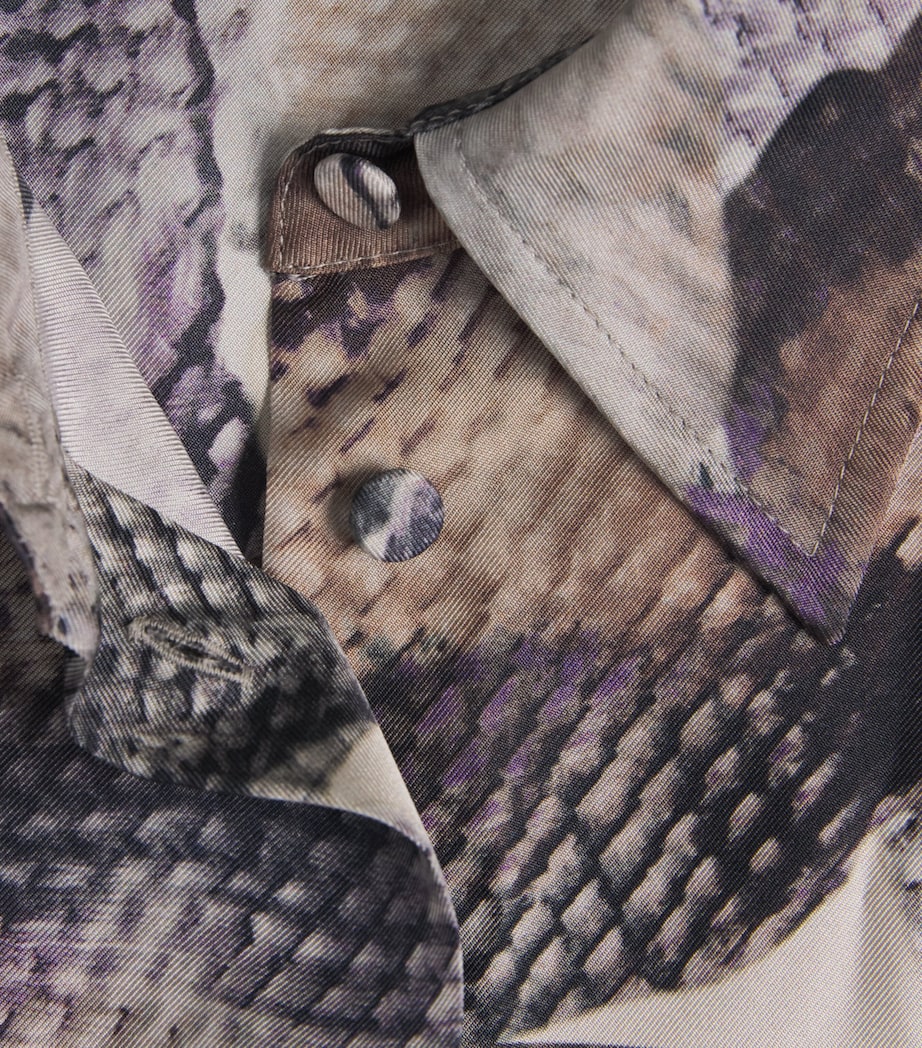 Agnona Womens Silk Printed Shirt Mauve Image 6