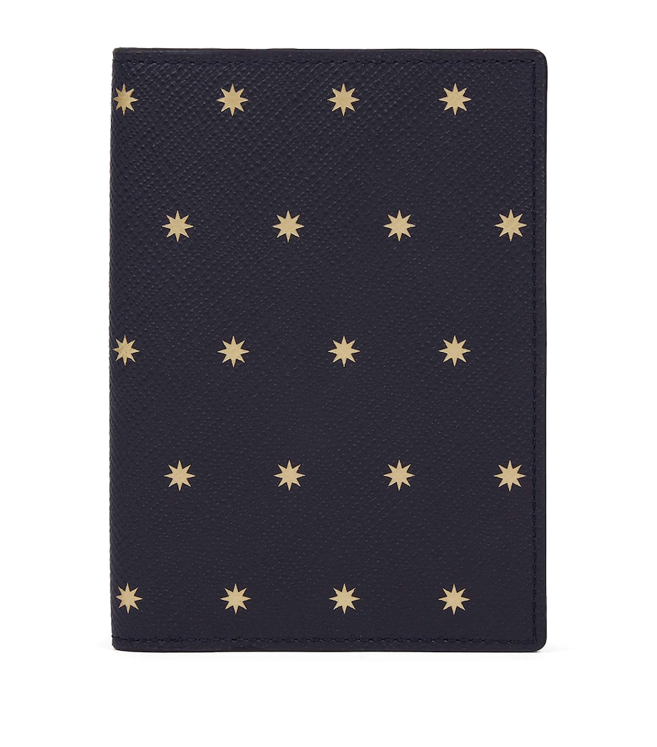 Panama Leather Stars Passport Cover NAVY Image 1