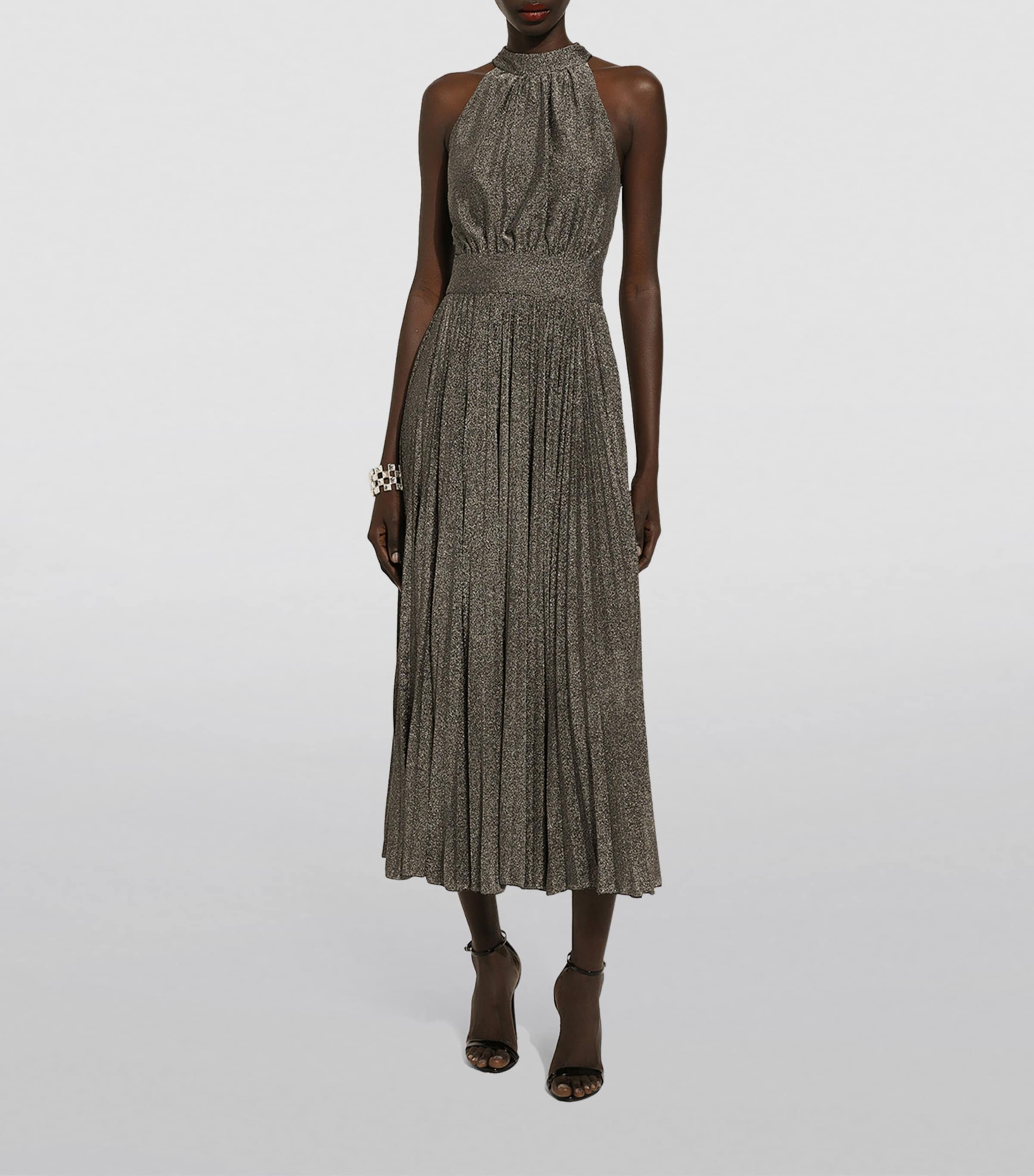 Halterneck Midi Dress S0998-SILVER Image 2