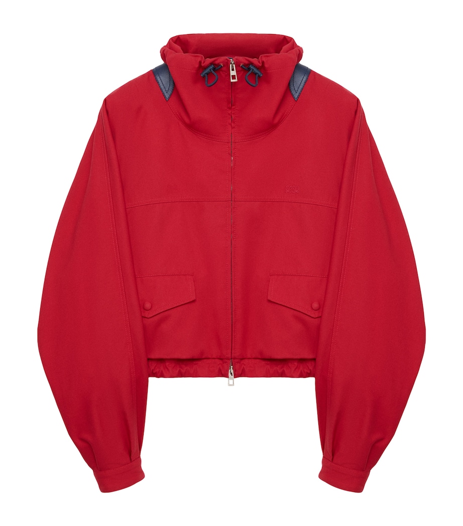 LOEWE Womens Cotton-Silk Bomber Jacket Red Image 1