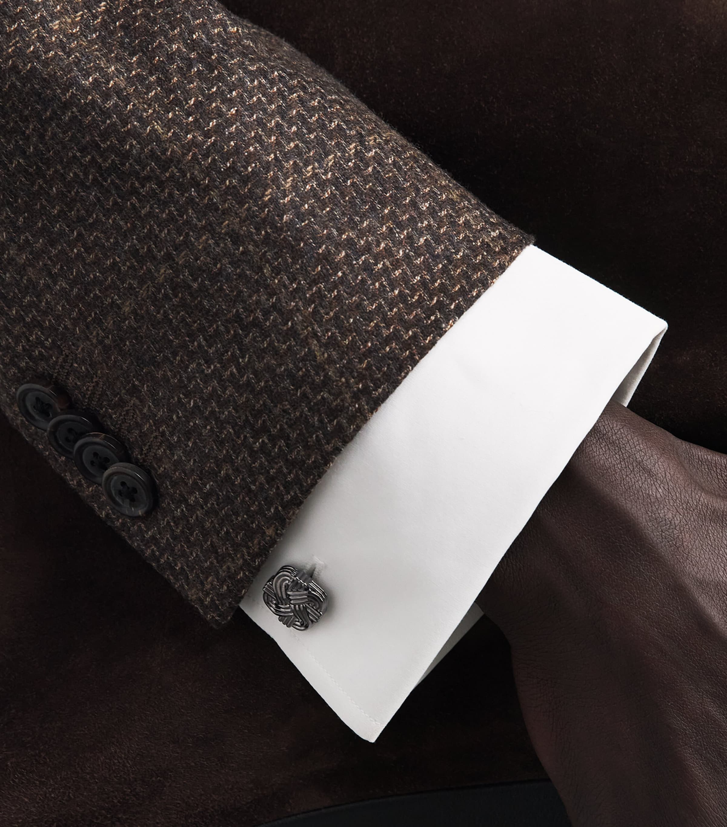 Tateossian Quad Knot Cufflinks Black Image 2
