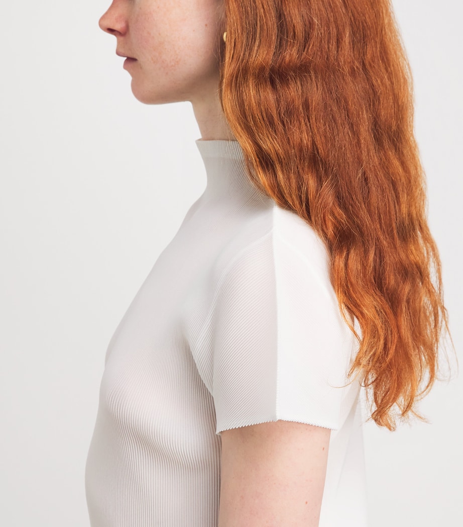 Pleats Please Issey Miyake Womens High-Neck Mist Basics T-Shirt Image 3