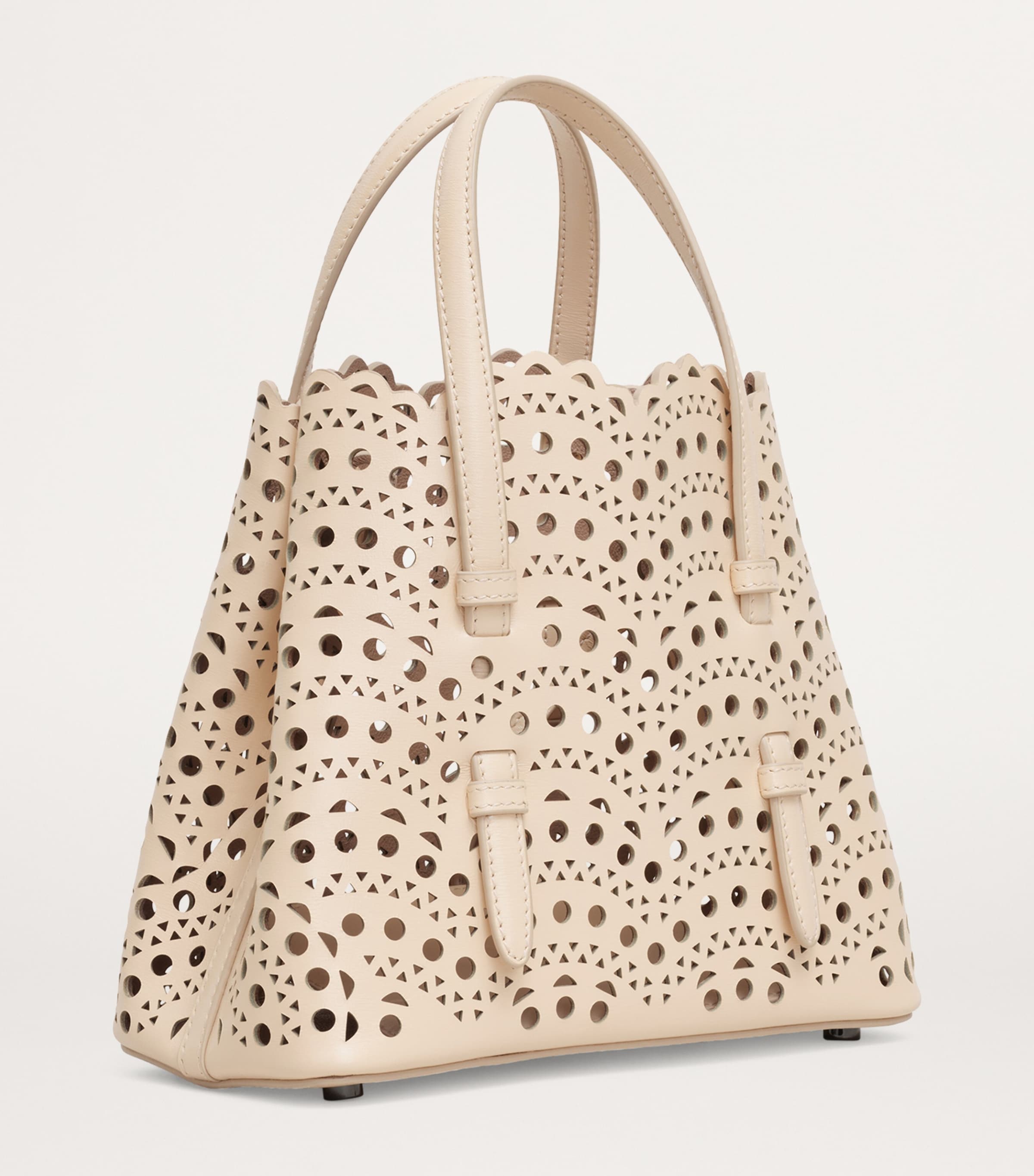 Alaïa Leather Mina 20 Top-Handle Bag Dune Image 4